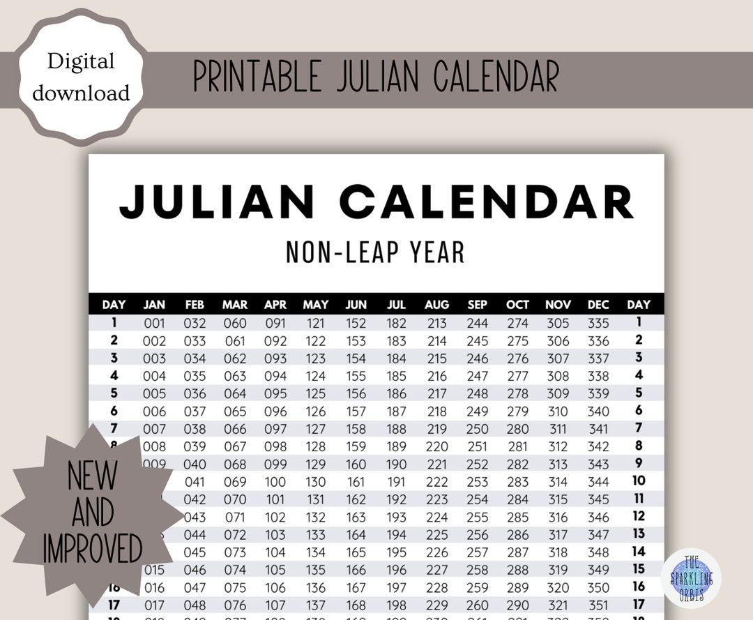 Julian Calendar 2025 Printable