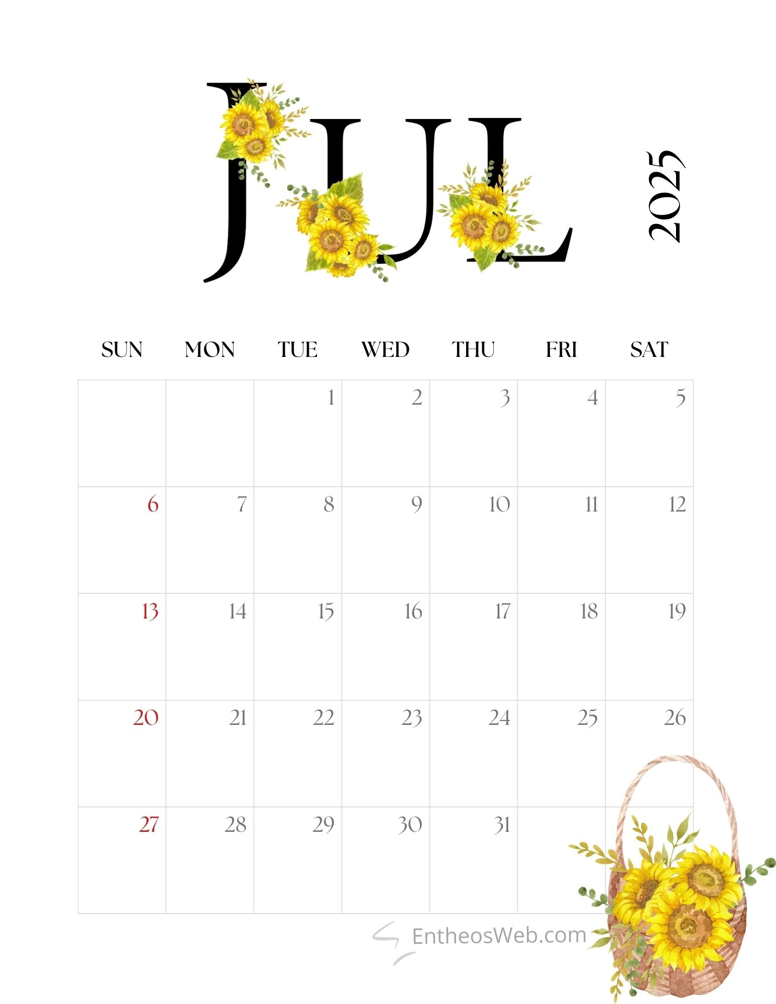 July 2025 Calendars Wallpapers EntheosWeb