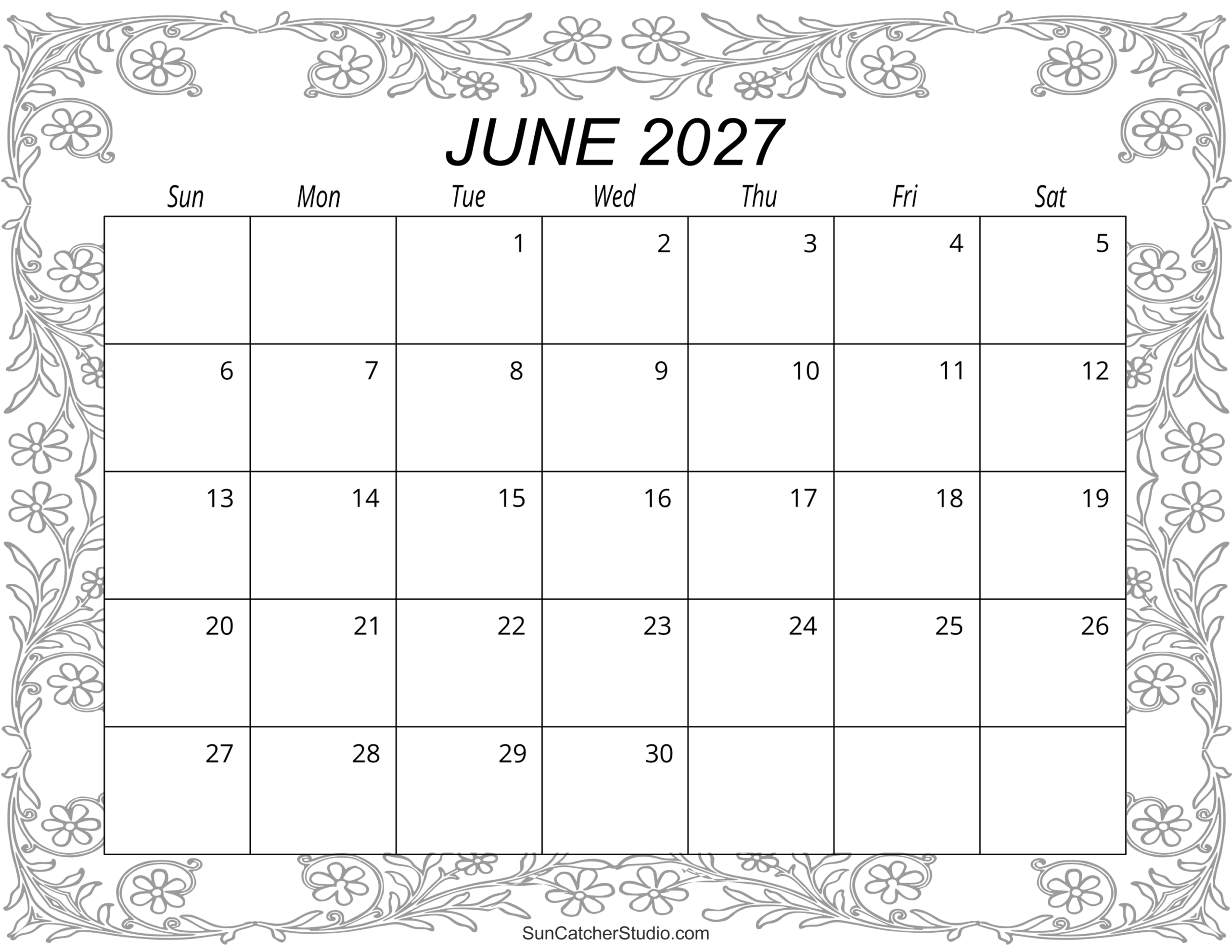 june 2027 calendar printable