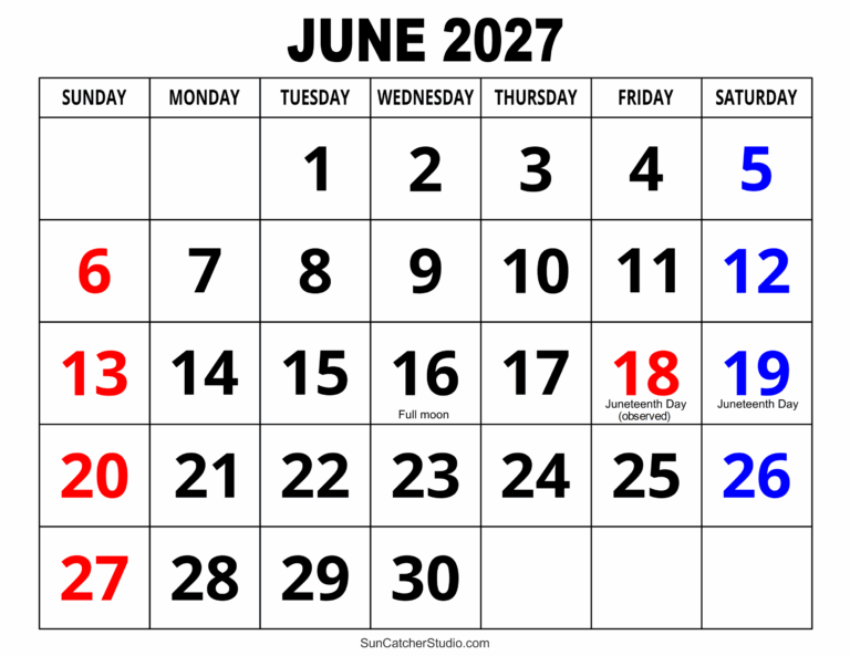 June 2027 Calendar Free Printable Free Printables Monograms Design Tools Patterns DIY Projects