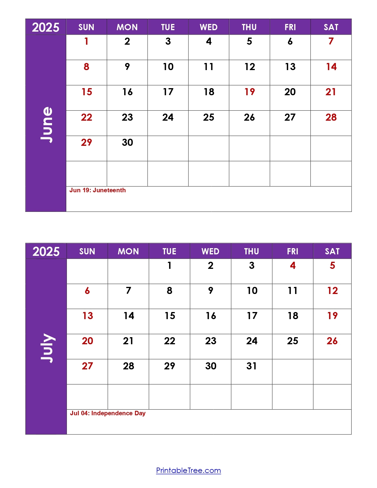 May and June 2025 Calendar