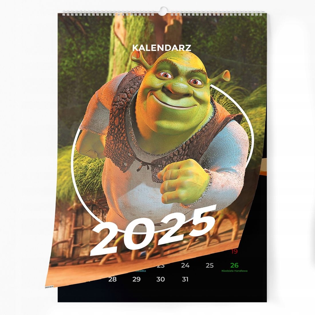 KALENDARZ CIENNY 13 STRONNY NA 2025 A3 SHREK NIEDZIELE HANDLOWE 207165525 ERLI pl