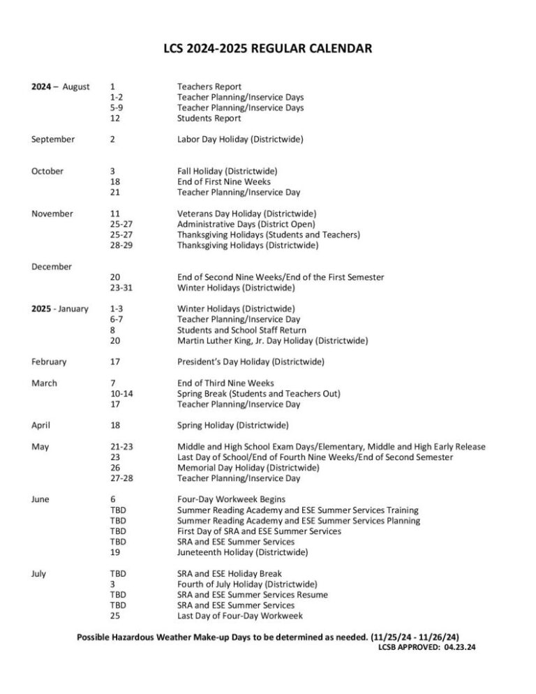 Leon County Schools Calendar 2025 2026 District Calendar 