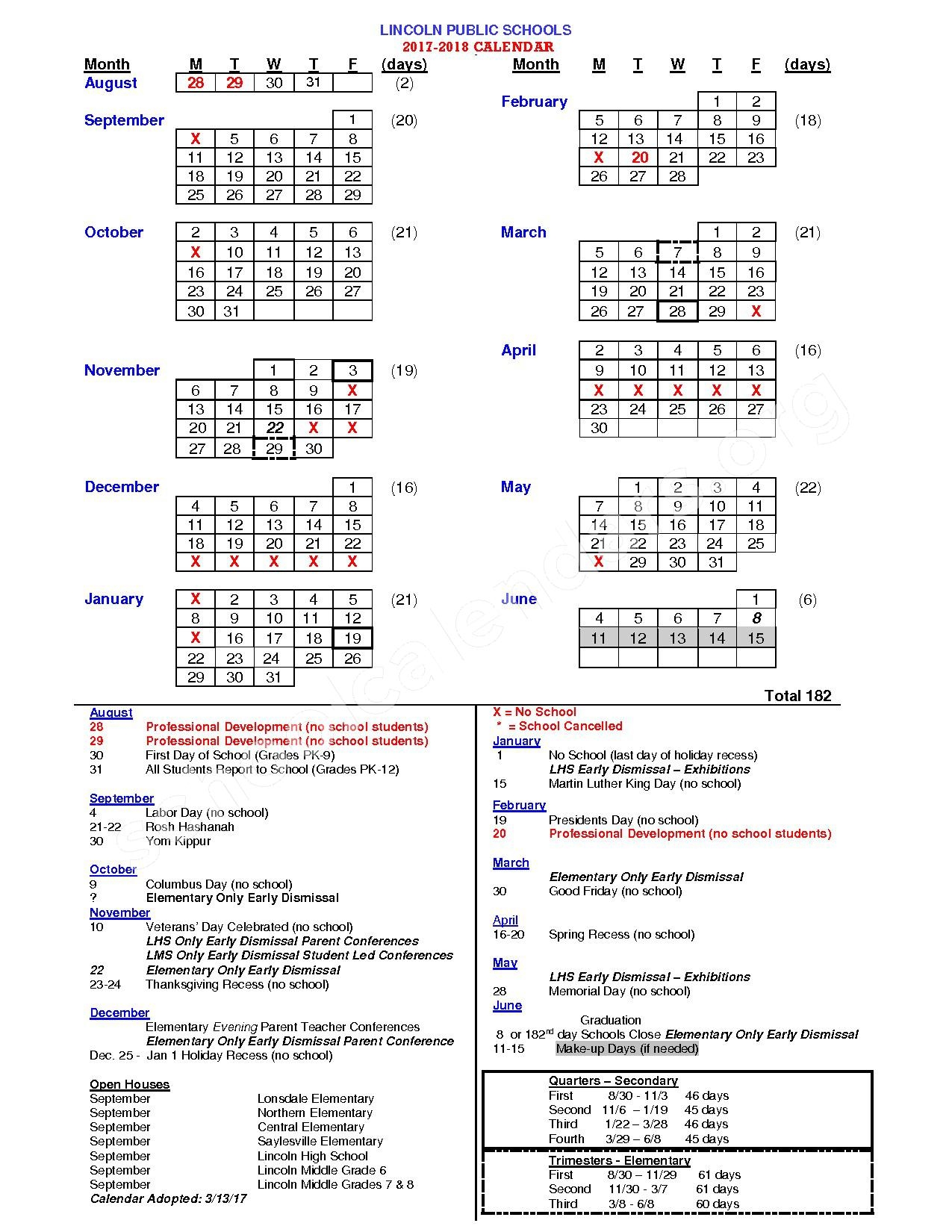 Lincoln Public Schools Calendars Lincoln RI