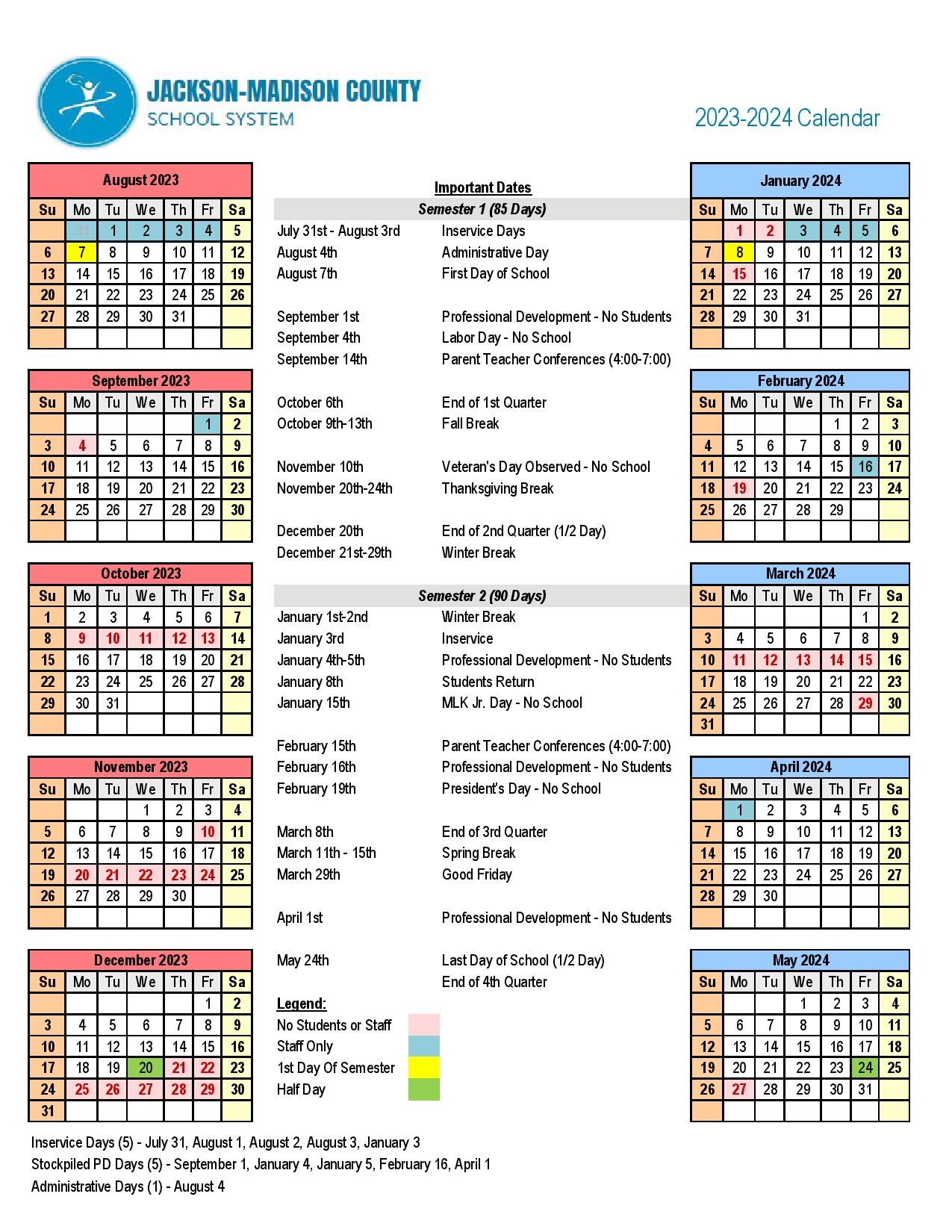 Madison County Calendar Printable Alphabet Charts