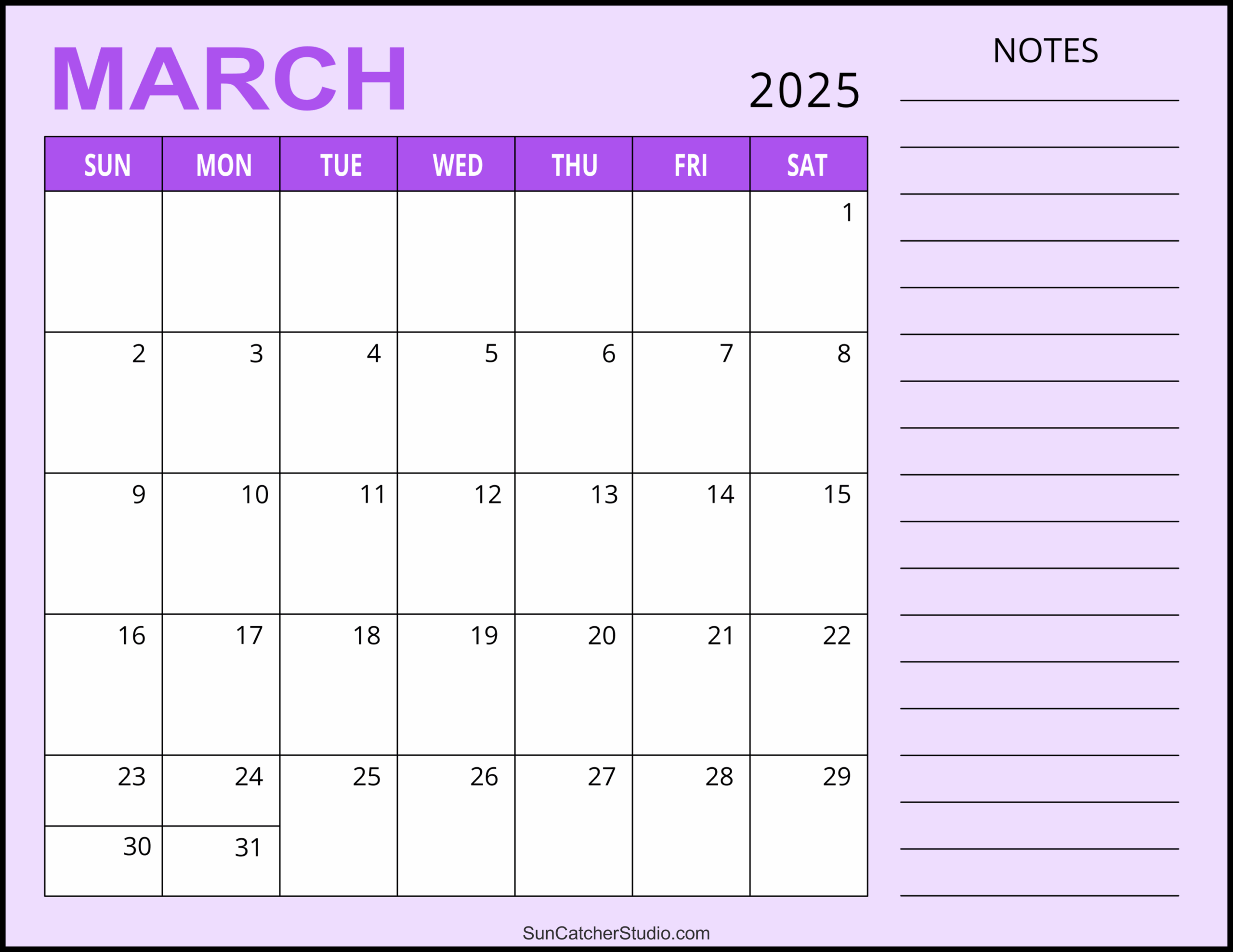 March 2025 Calendar Free Printable Free Printables Monograms Design Tools Patterns DIY Projects