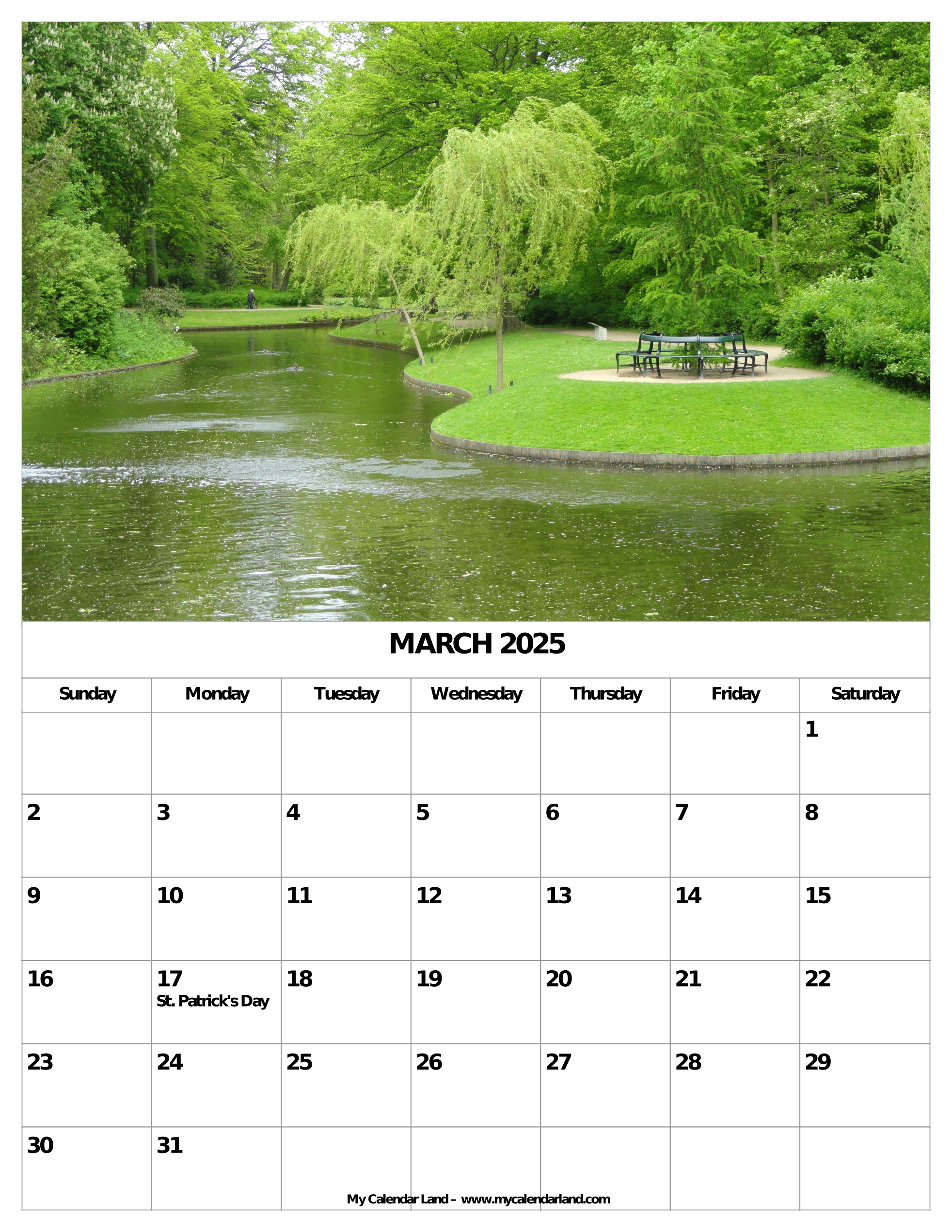 March 2025 Calendar My Calendar Land