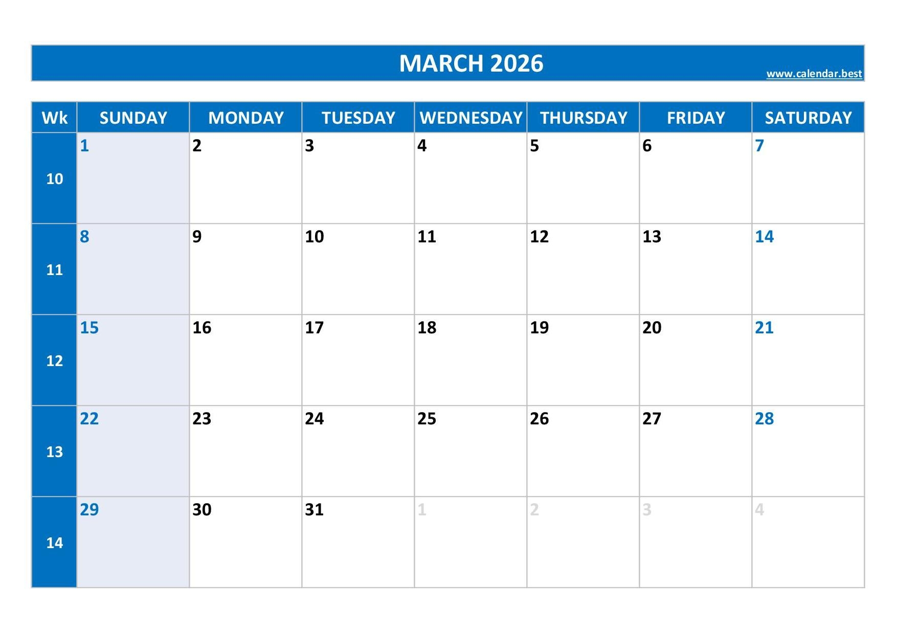 march 2026 calendar march 2026 calendar