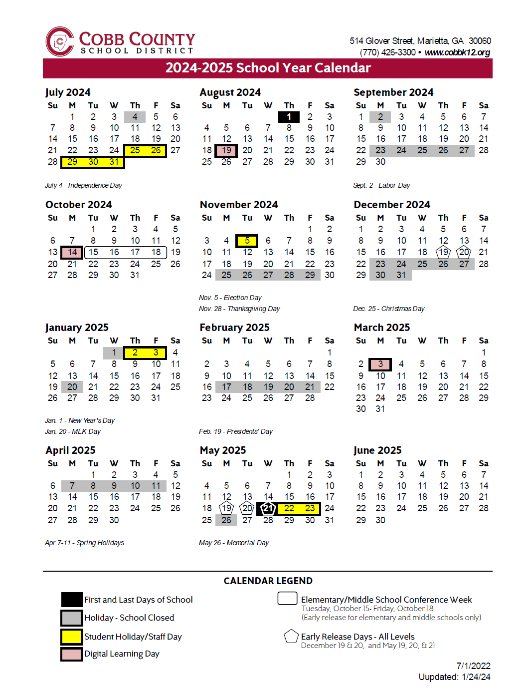 Mark Your Calendars For Cobb Schools Digital Learning Days 2024 2025