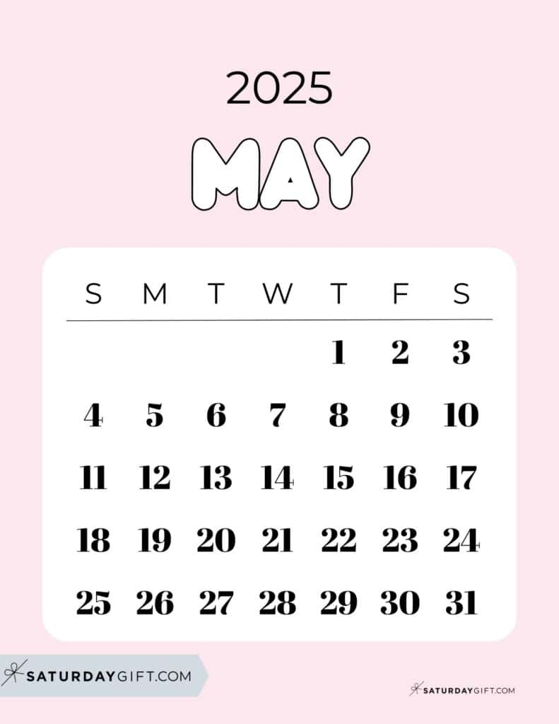 May 2025 Calendar 23 Cute FREE Printables May 2025 Calendar 23 Cute FREE Printables