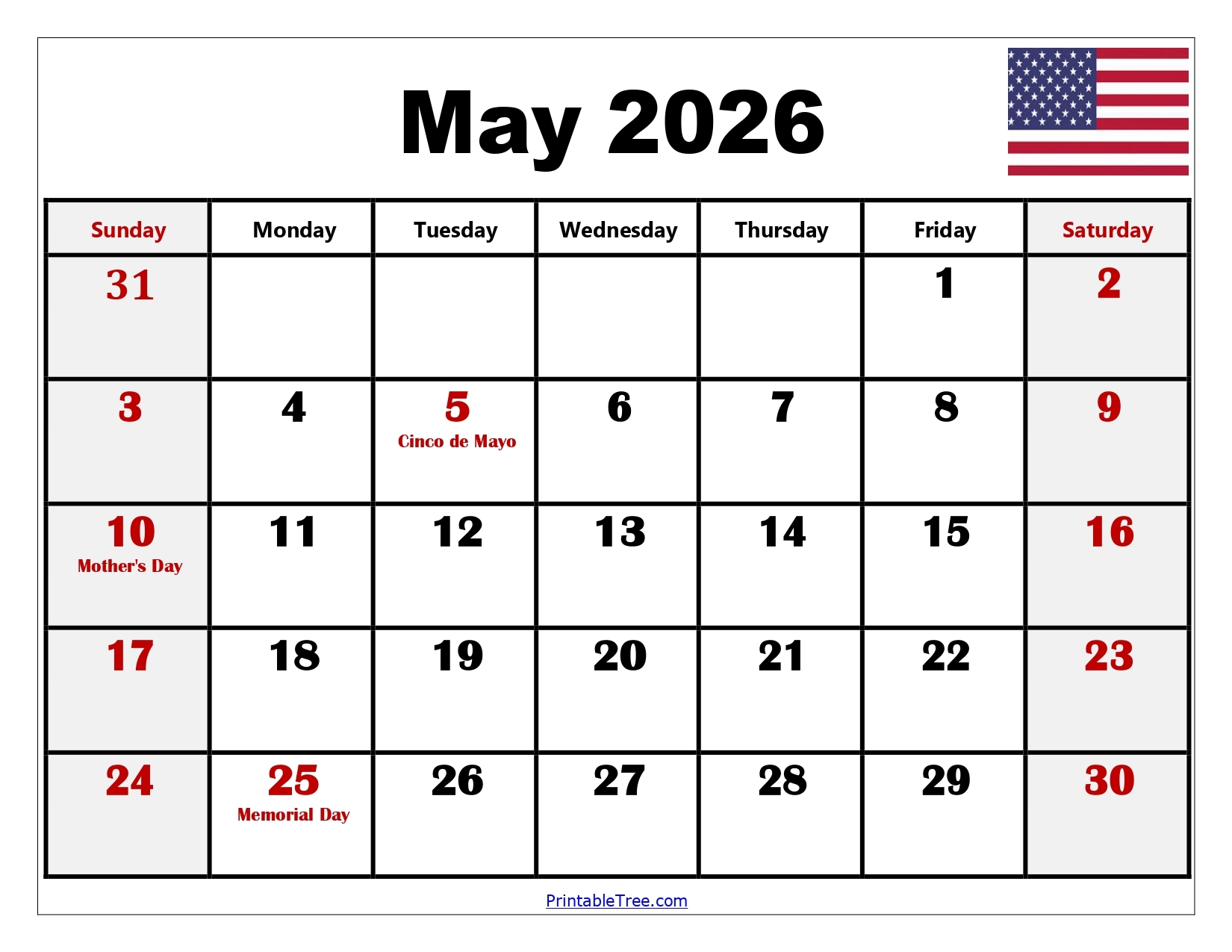 may and june 2026 calendar printable