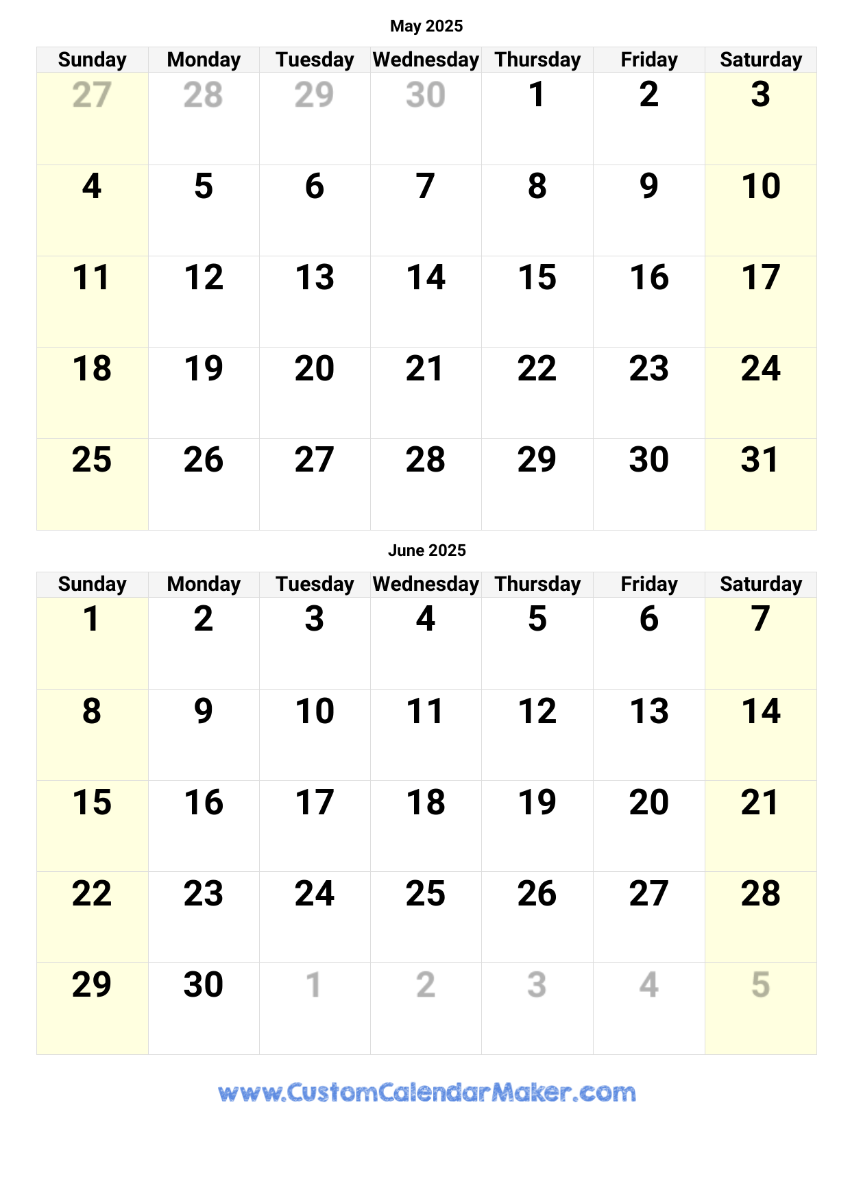 may and june 2025 calendar printable