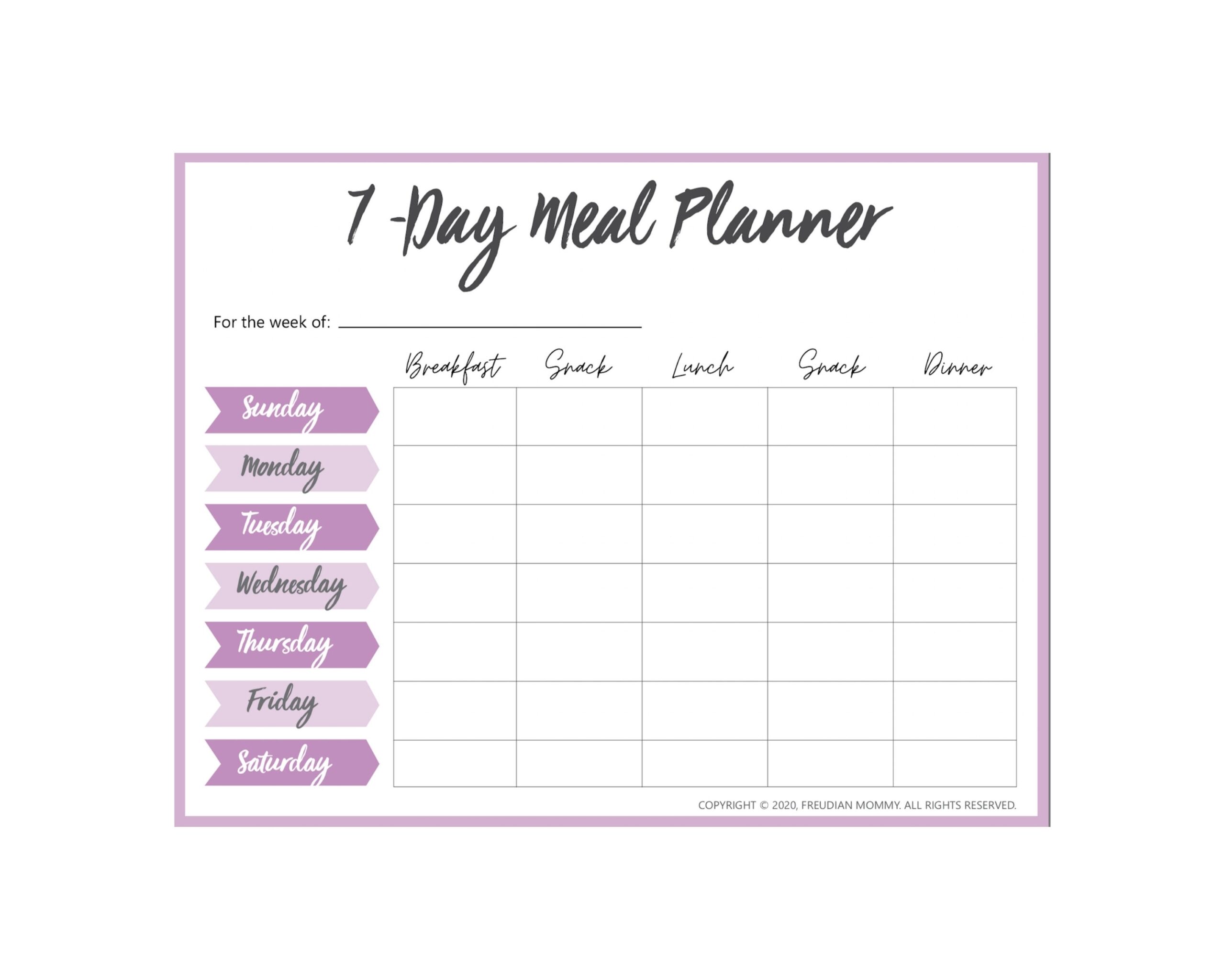 Meal Planner Printable Digital Meal Planner PDF Meal Planning Weekly Meal Planner Menu Planner Meal Tracker Weekly Meal Planner Etsy