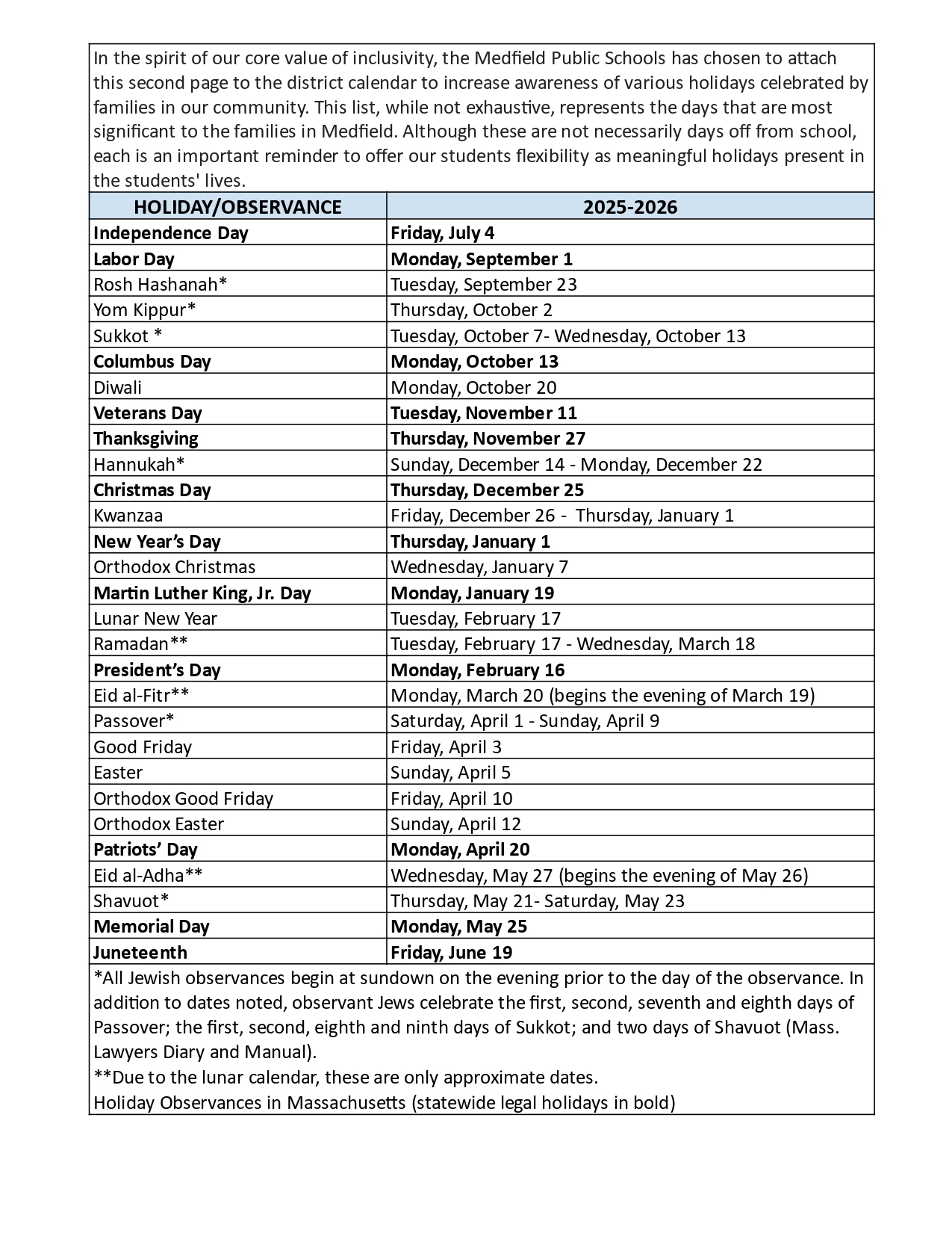 Medfield Public Schools Calendar 25 26 Revised PDF EduCounty Medfield Public Schools Calendar 25 26 Revised PDF EduCounty
