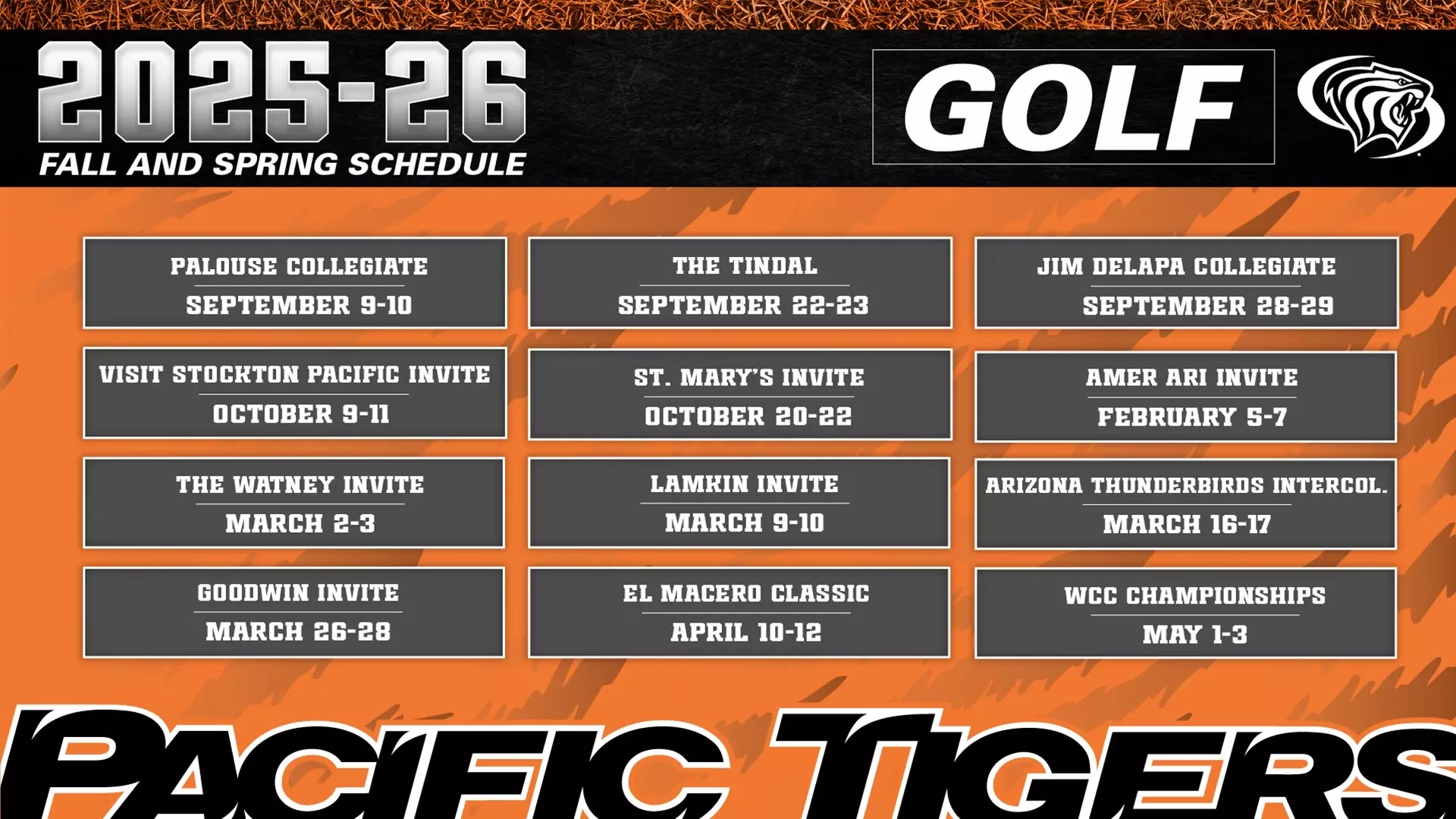 Men s Golf Releases 2025 26 Schedule University Of The Pacific