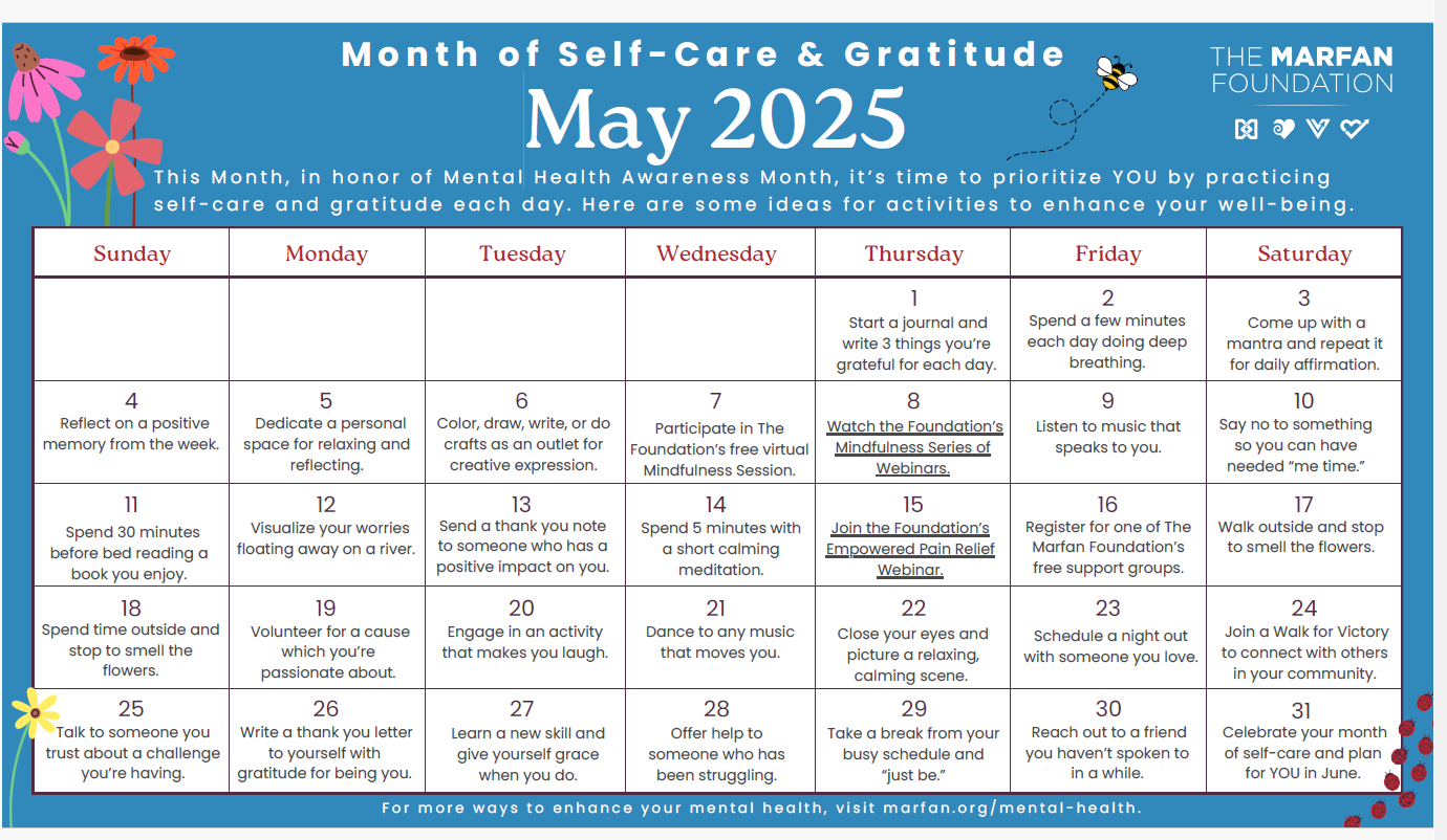 Mental Health Awareness Month 2025 Marfan Foundation