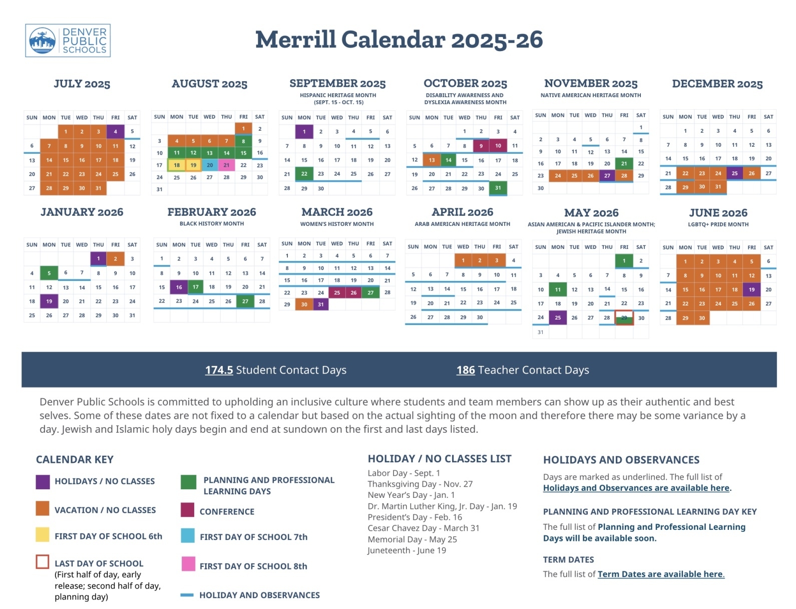 Merrill 2025 2026 Calendar Merrill Middle School