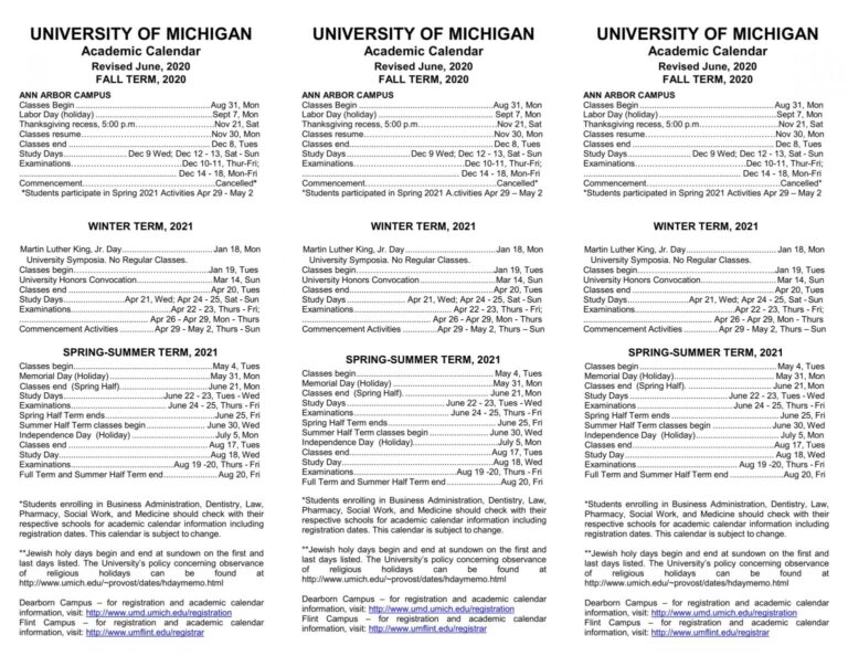 Michigan State Academic Calendar Calendar Planning Tips