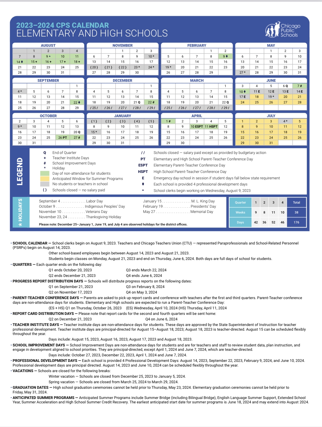 chicago public schools calendar