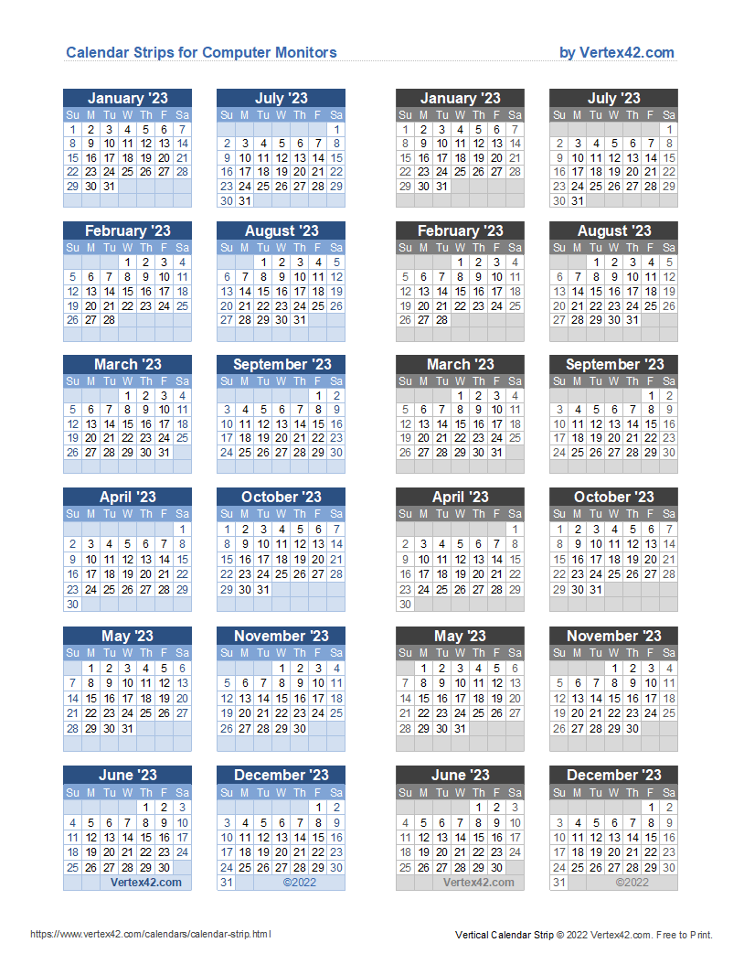 2025 strip calendar