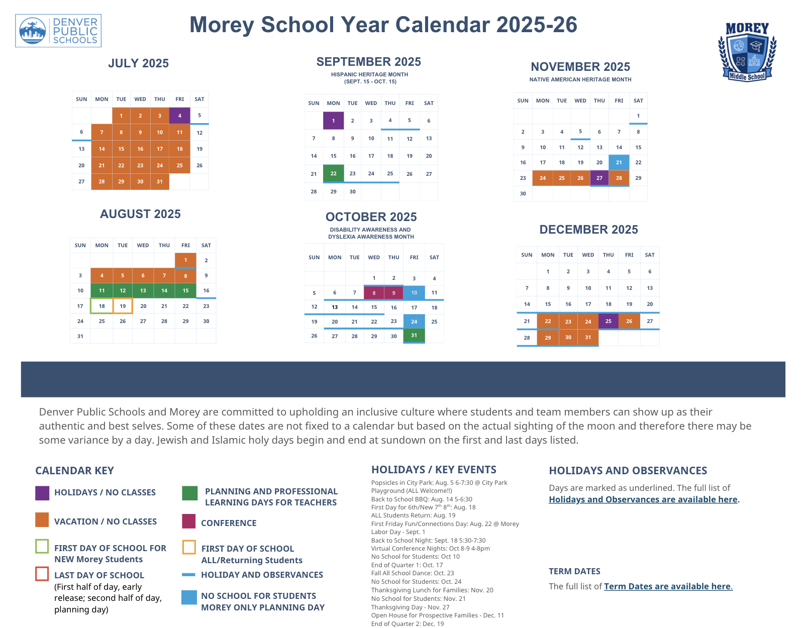 montclair public schools 2025-2026 calendar