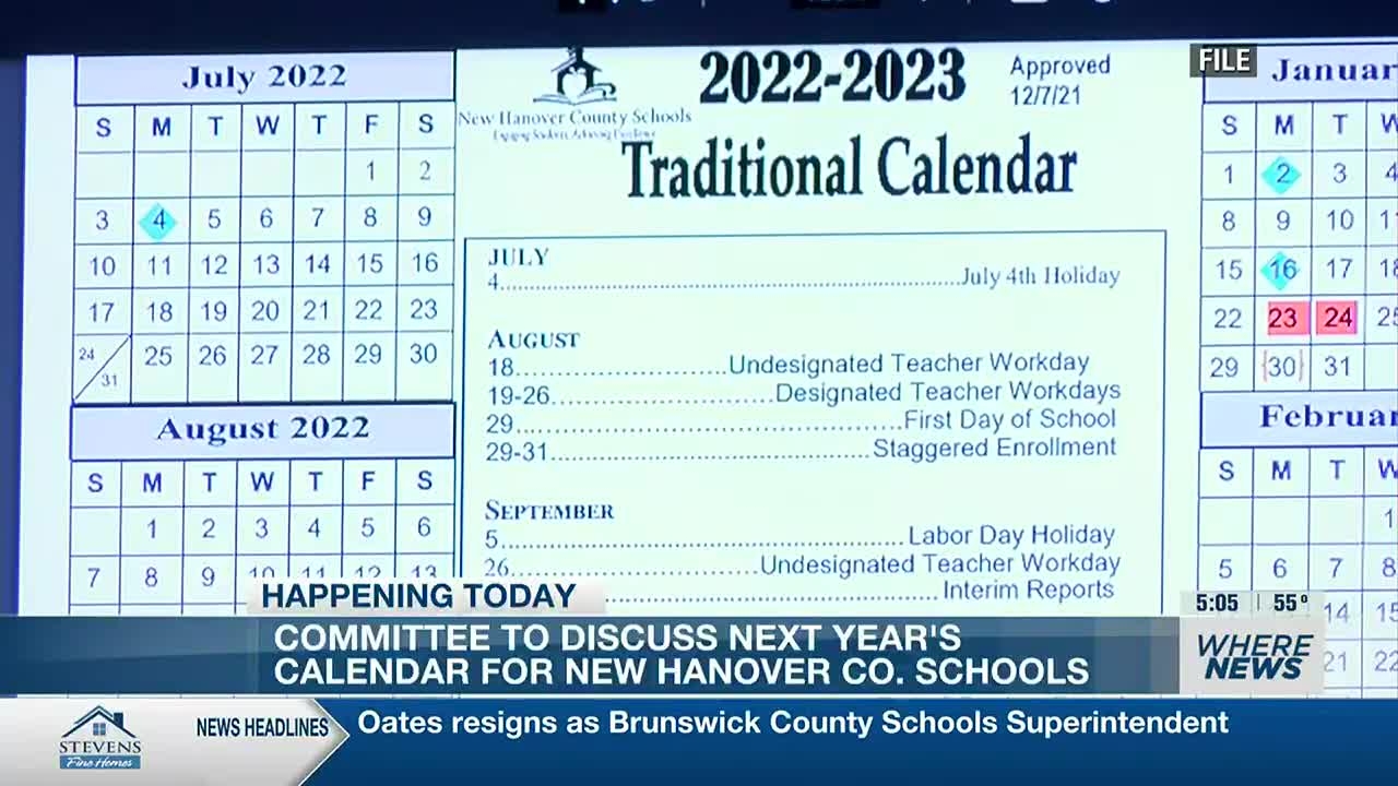 New Hanover County Board Of Education Announces Special Calendar Committee Meeting