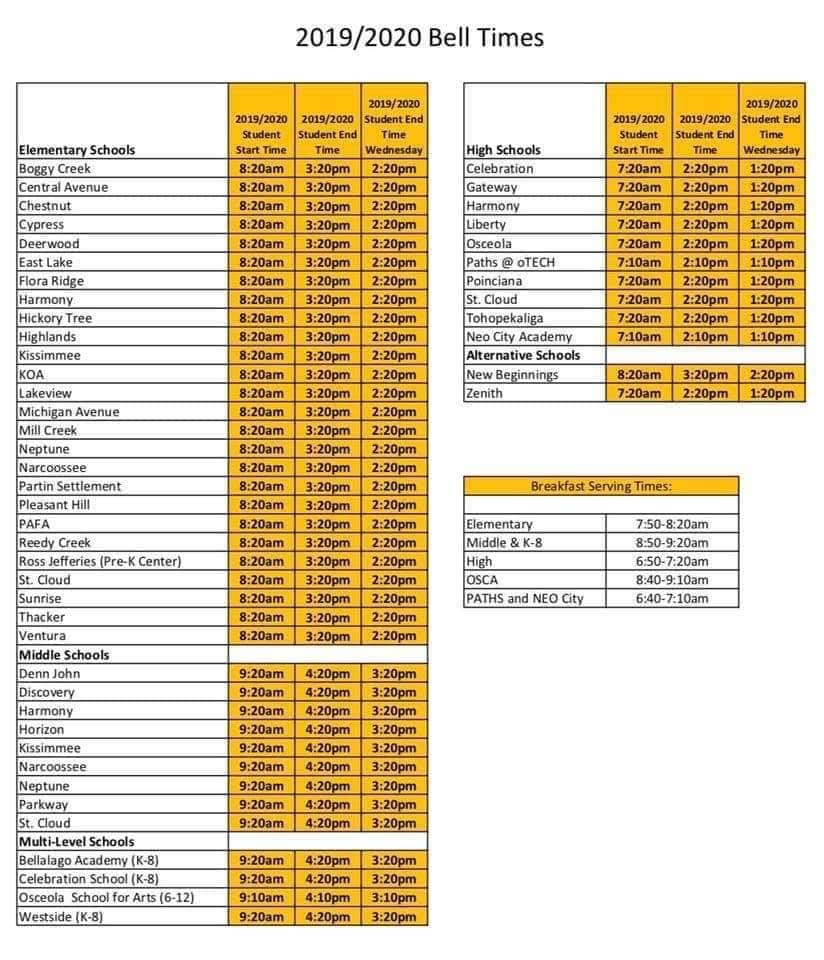 calendar osceola county schools