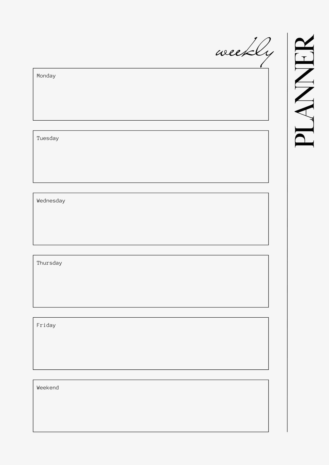 Weekly Planner Simple