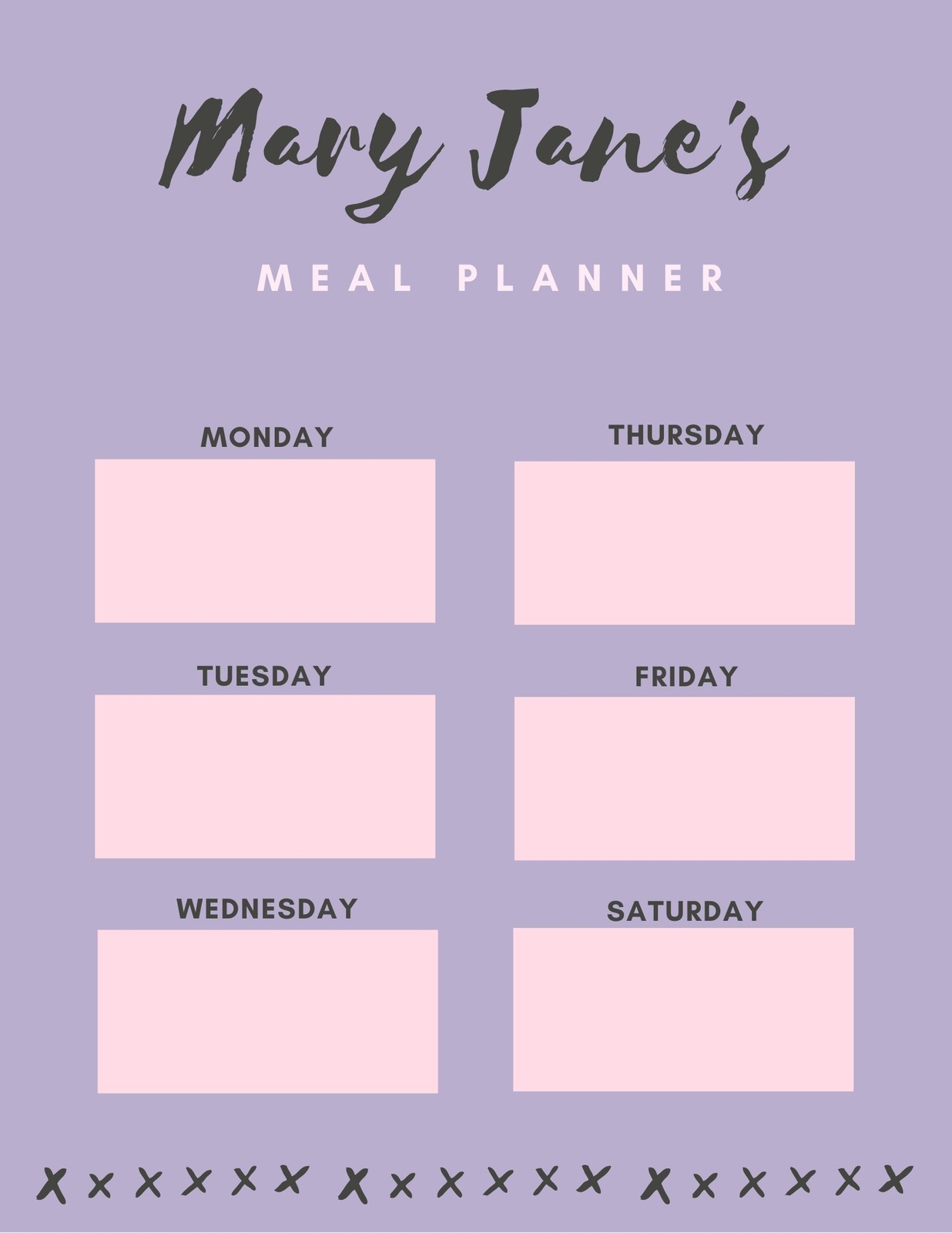 Food Planner Pink BG