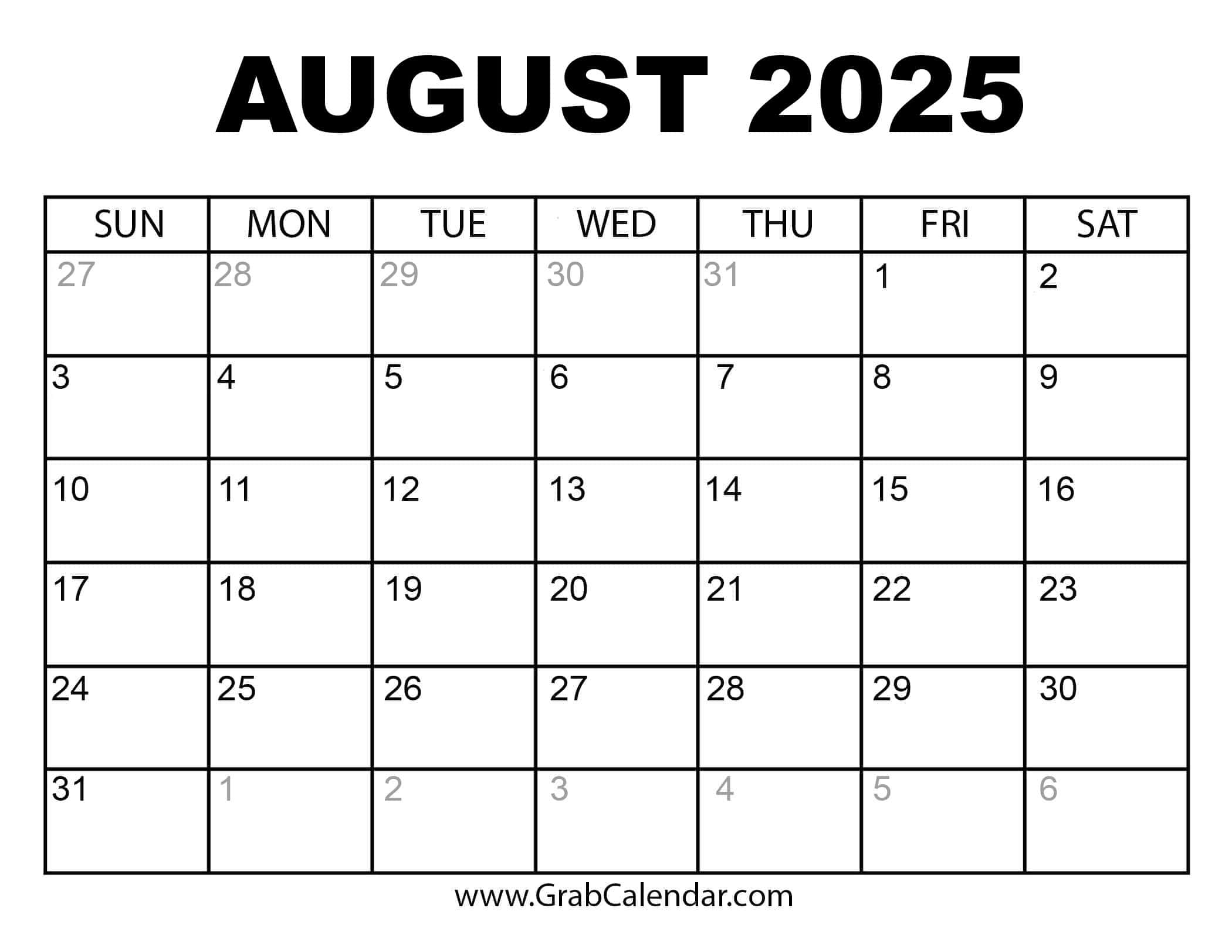 august to november 2025 calendar printable