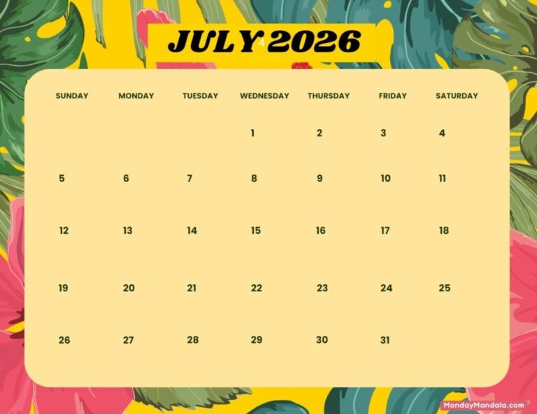 Printable Calendars For 2025 2026 Free PDFs 