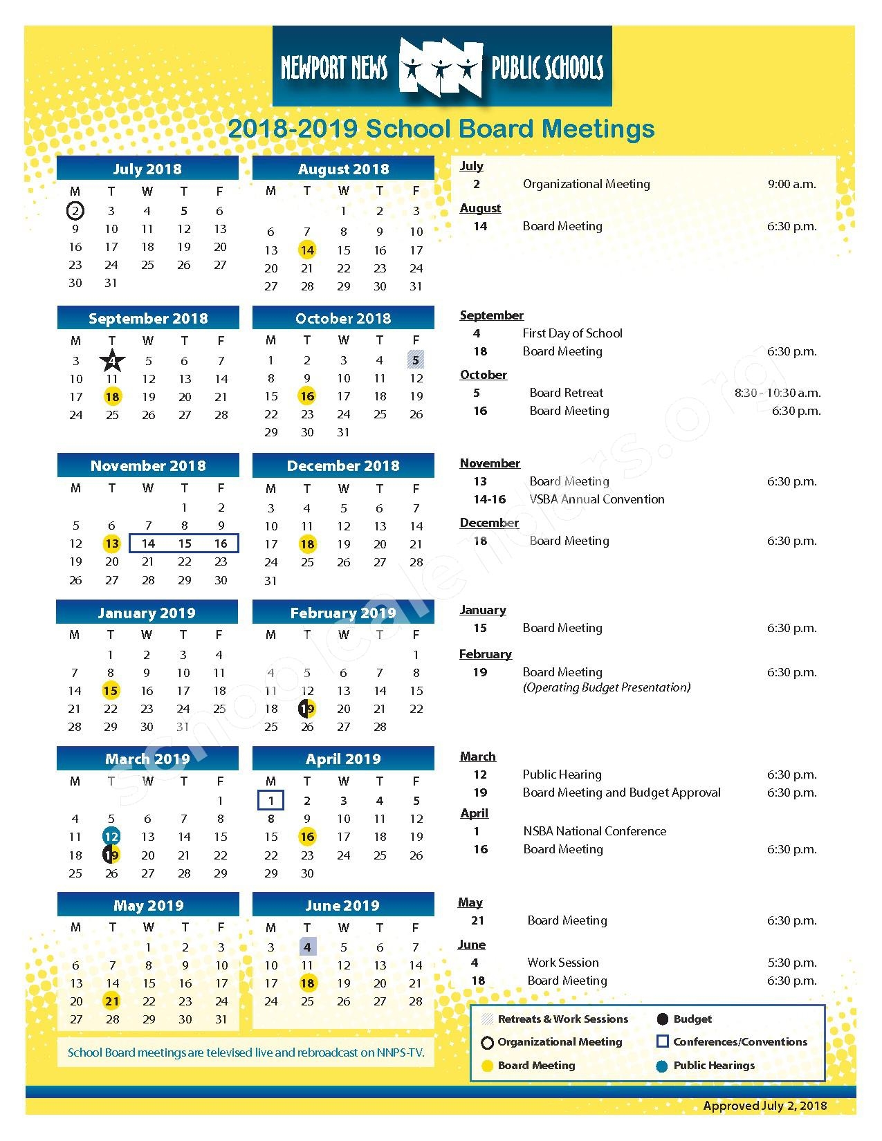 R O Nelson Elementary School Calendars Newport News VA