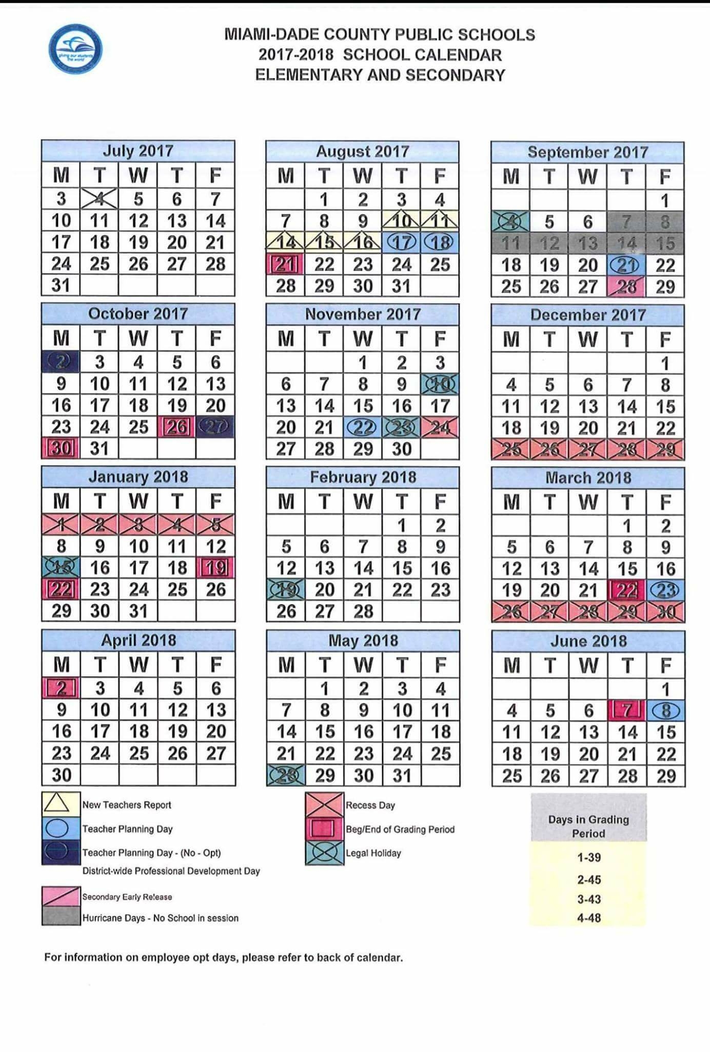 calendar miami dade public schools