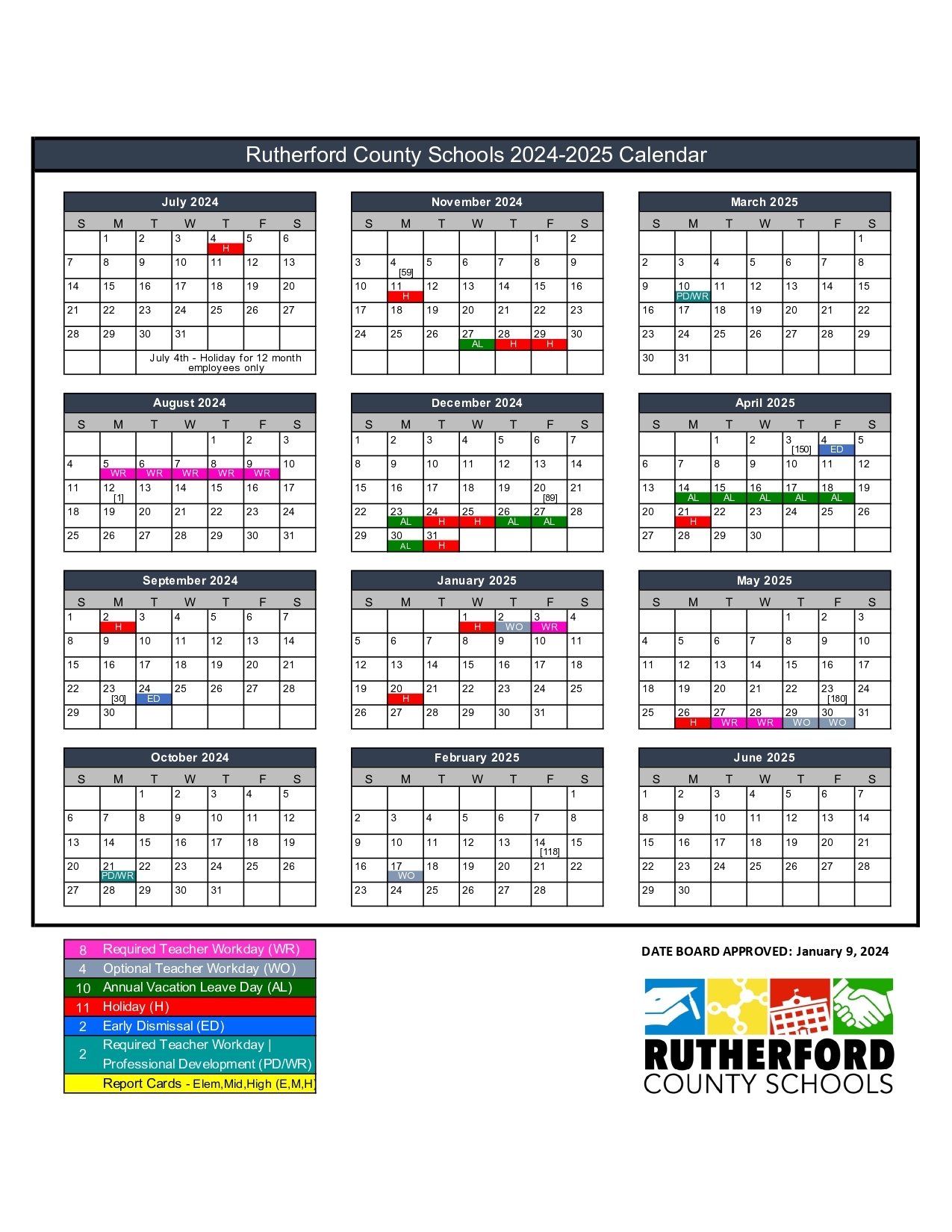 Rutherford County Schools Calendar 2025 2026 Public School 