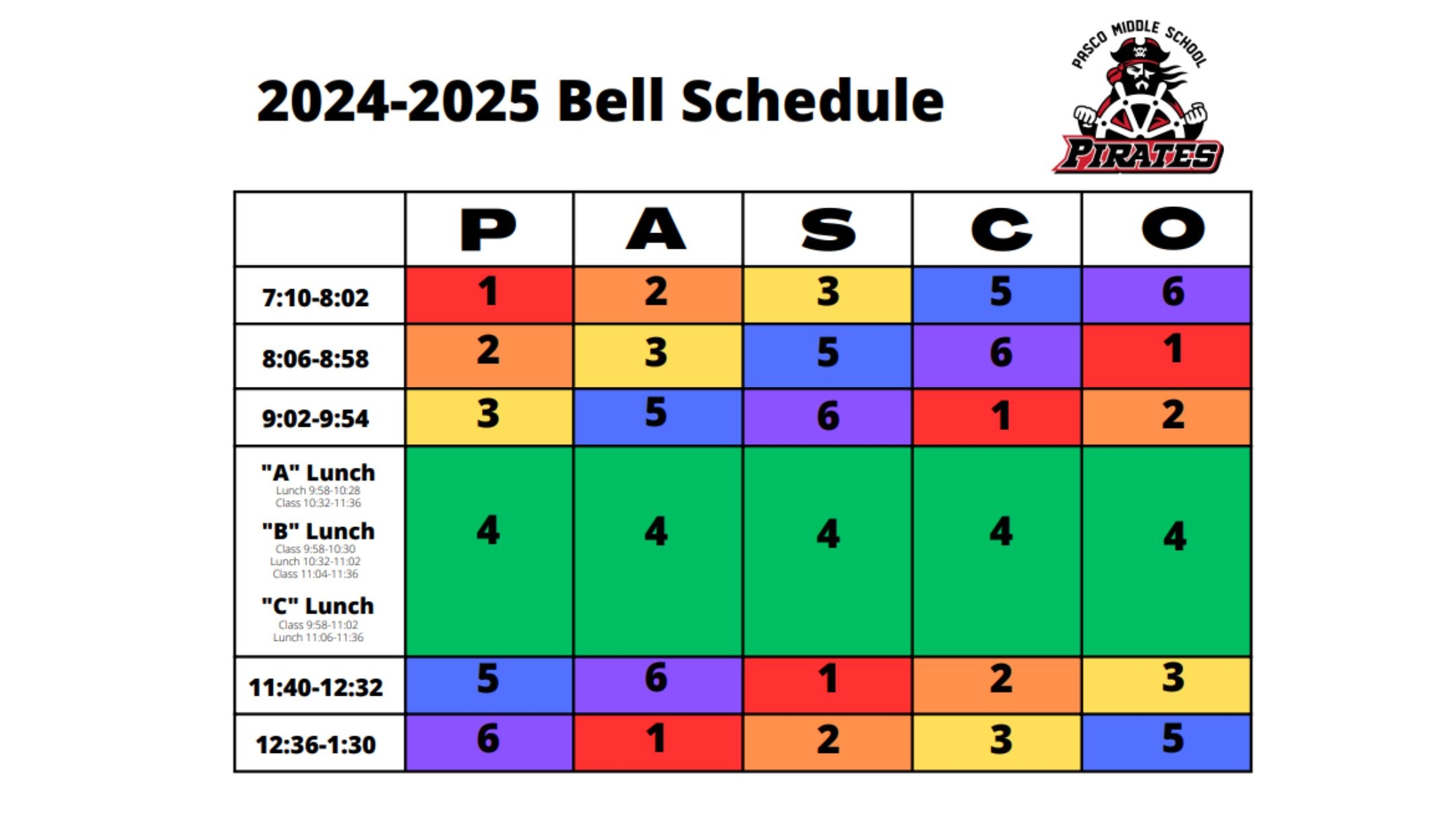 Schedule Pasco Middle School