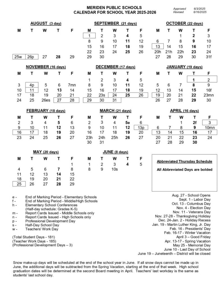School Calendars EduCounty