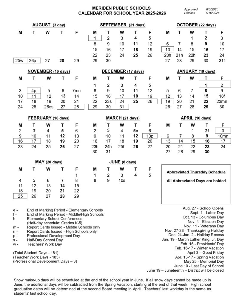 School Calendars EduCounty