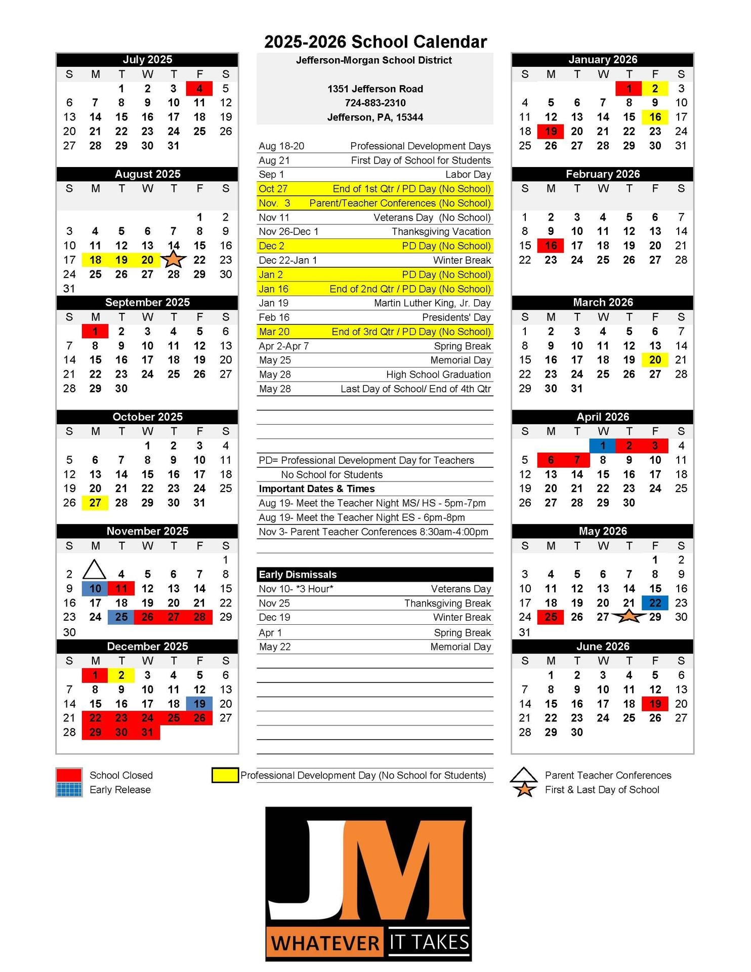 jefferson county public schools calendar