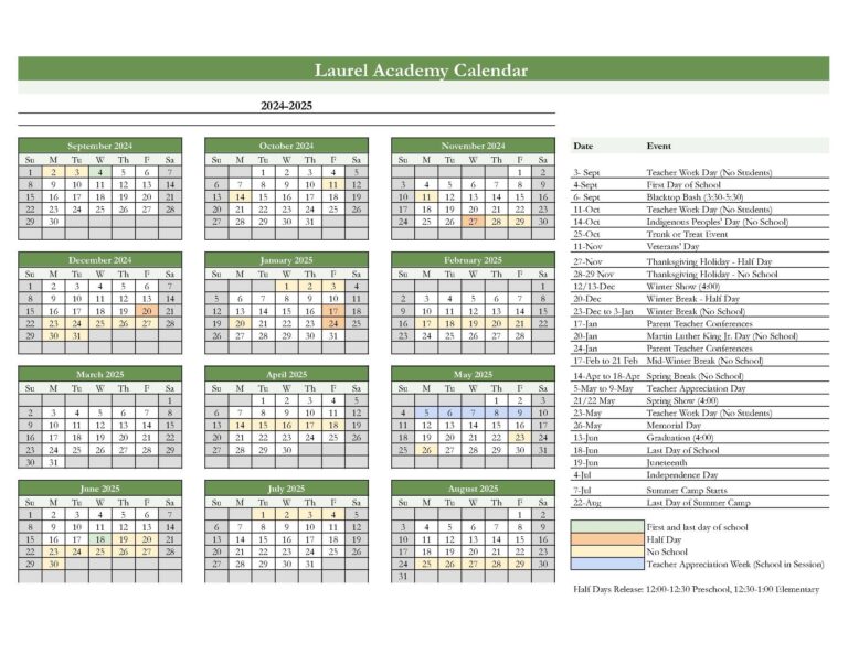 Seattle Private Schools Calendar Laurel Academy