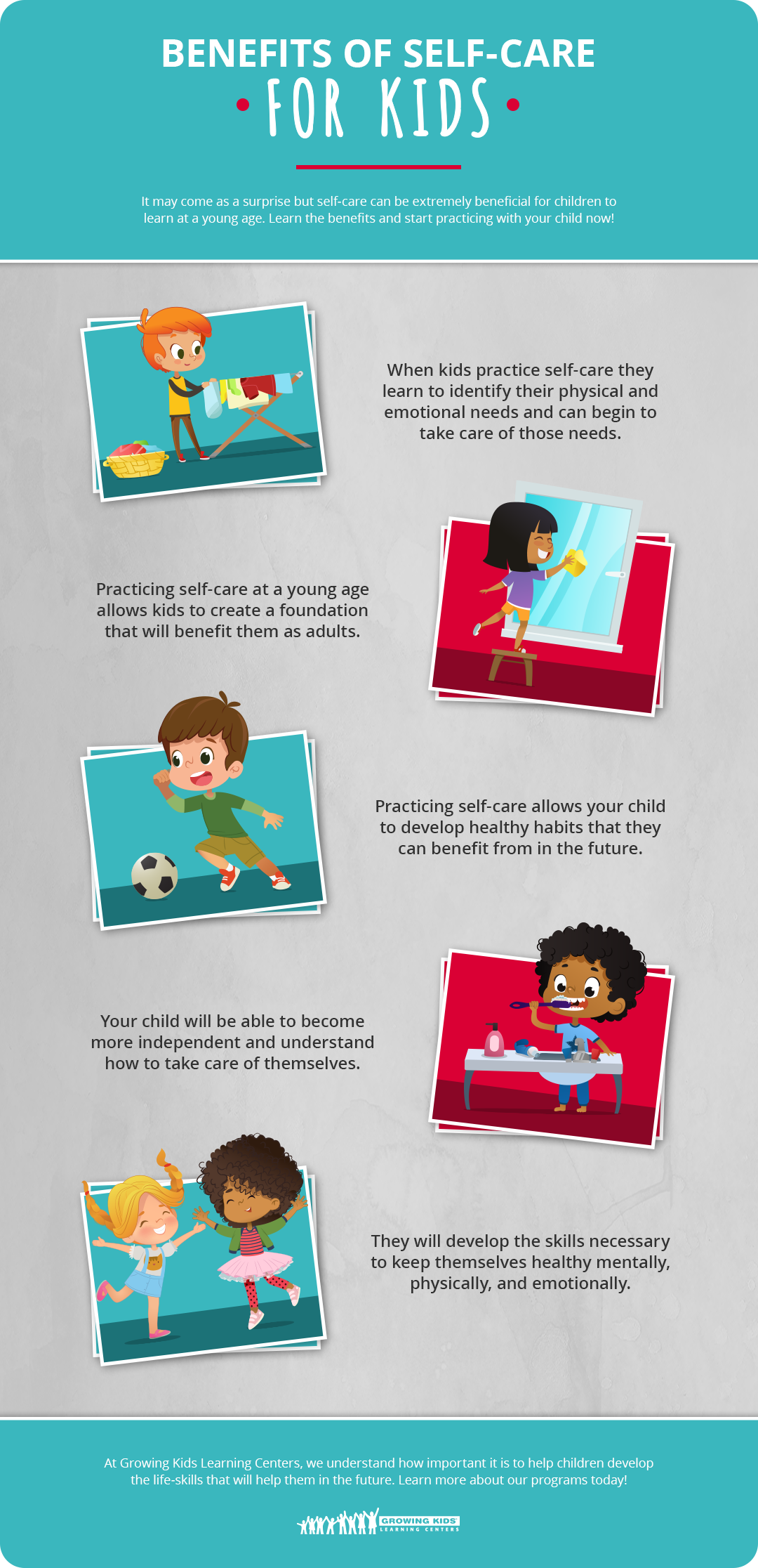 Self Care Tips For Kids Growing Kids Learning Center