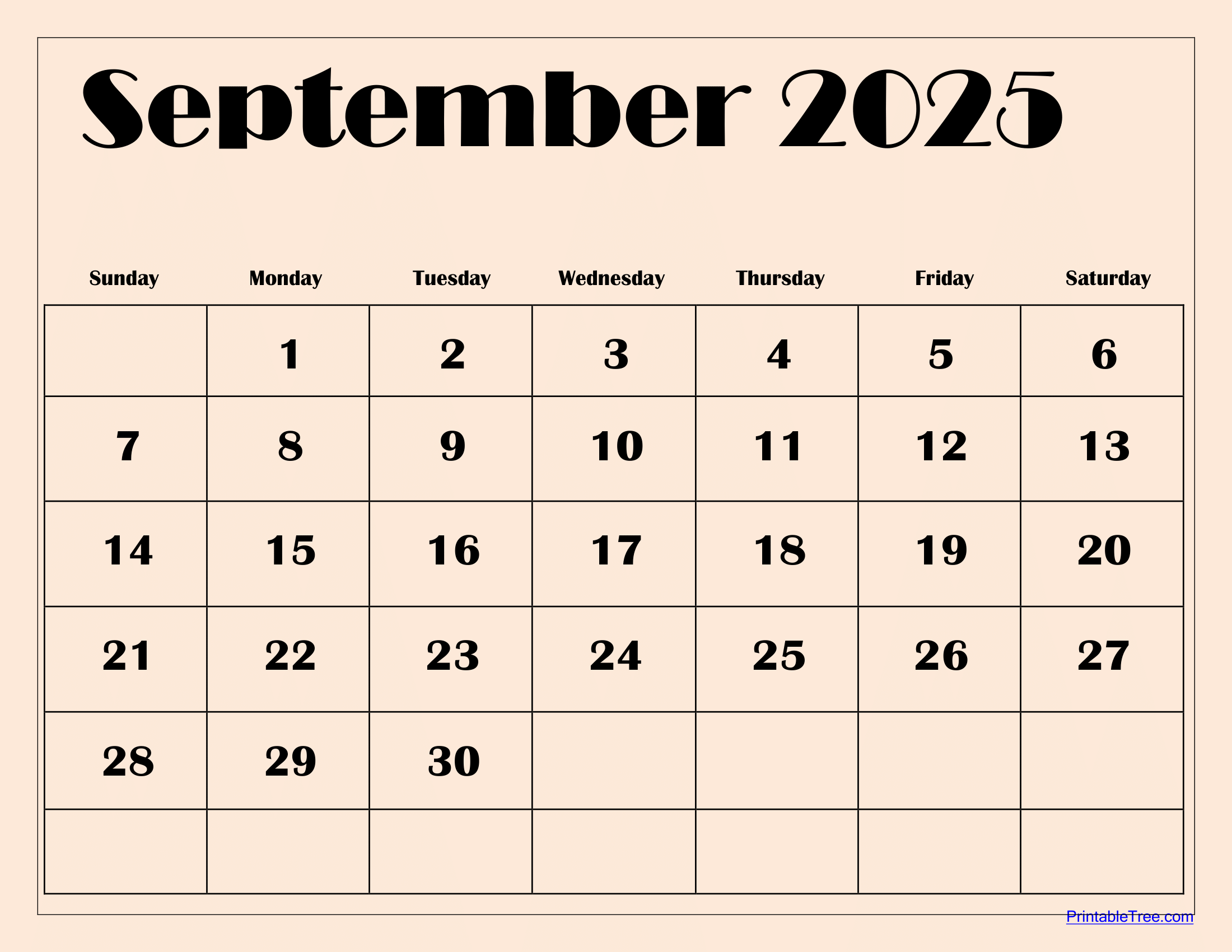 September 2025 calendar printable September 2025 calendar printable
