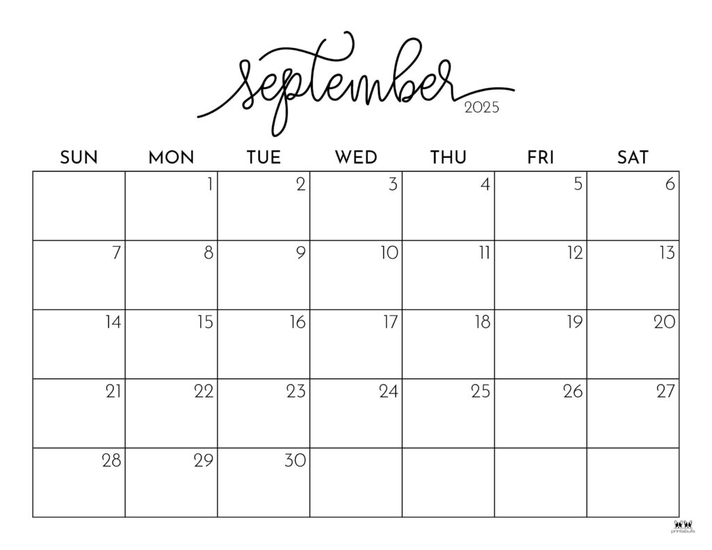 September 2025 Calendars 107 FREE Printables Printabulls September 2025 Calendars 107 FREE Printables Printabulls