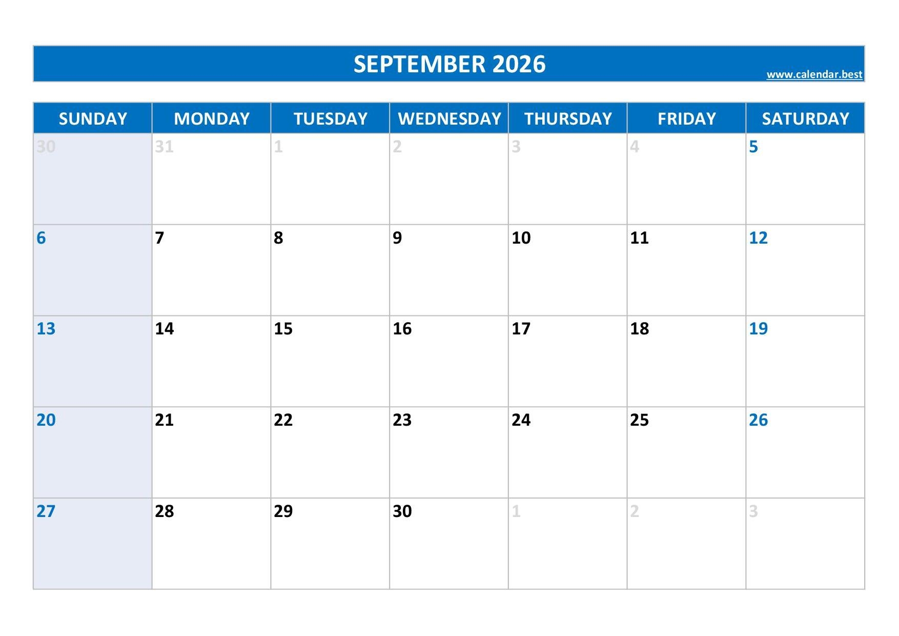 september 2026 calendar