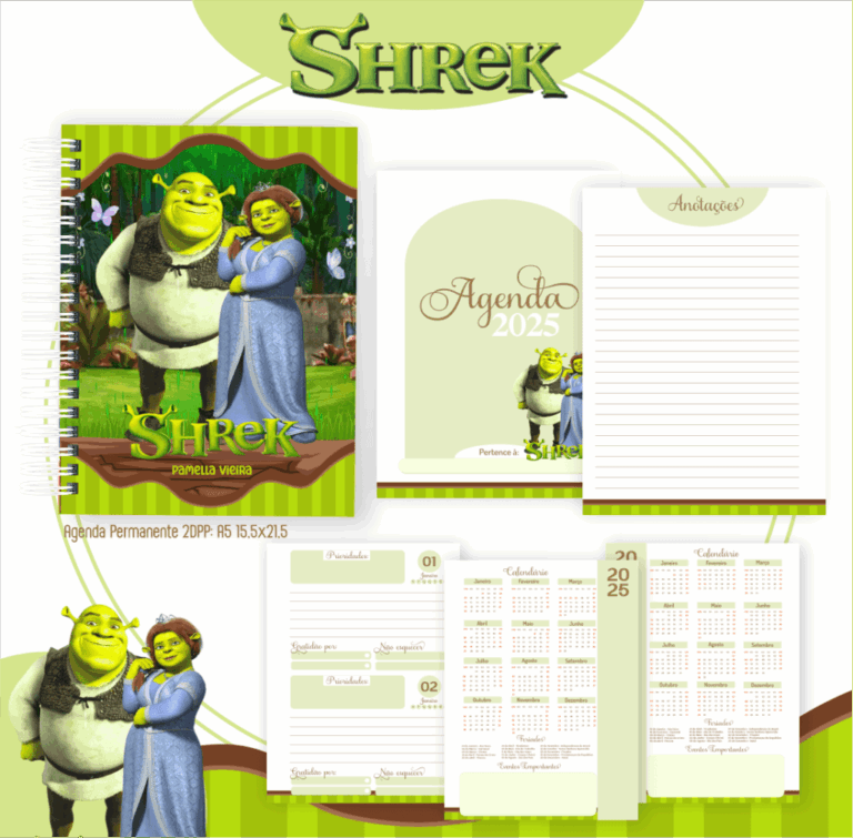 Shrek Capas Miolos 2025 Pamella Nick Design