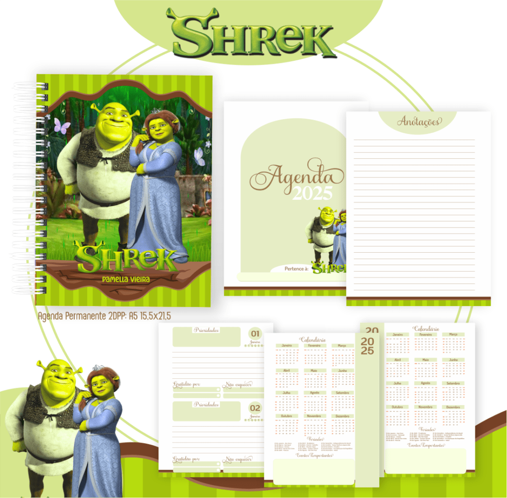 Shrek Capas Miolos 2025 Pamella Nick Design