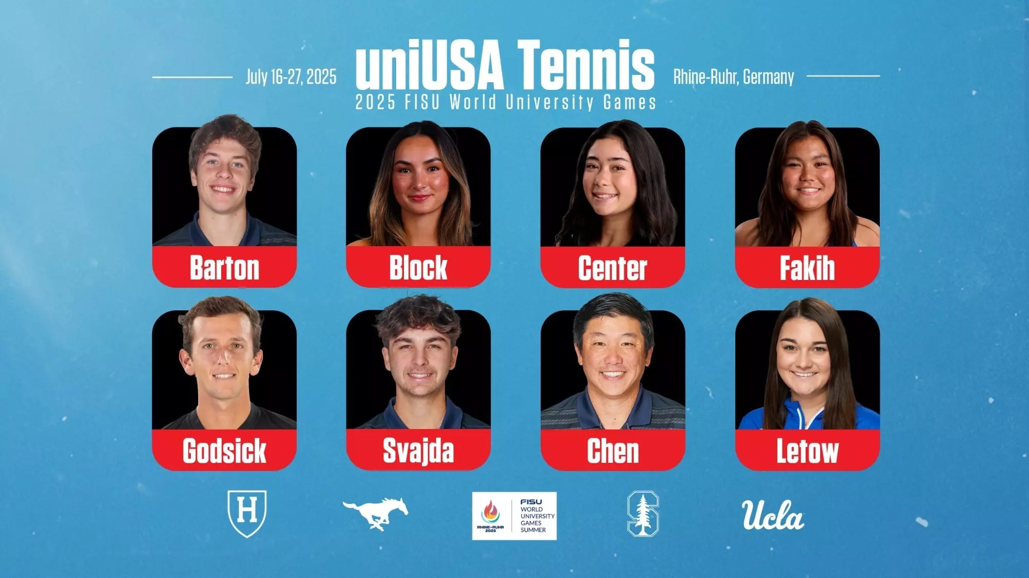 SMU Stanford Harvard UCLA Comprise USA Tennis Contingent For 2025 World University Games SMU Athletics