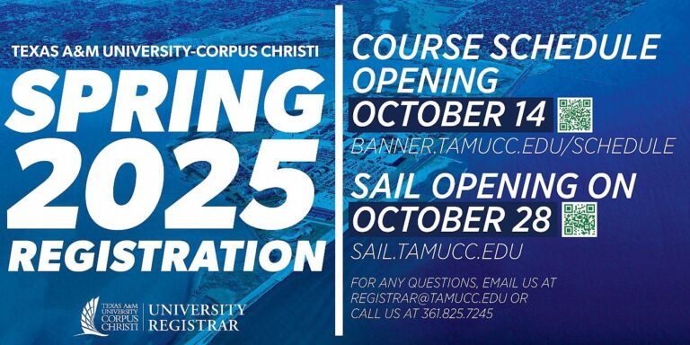 Spring 2025 Registration Events Calendar Texas A M University Corpus Christi