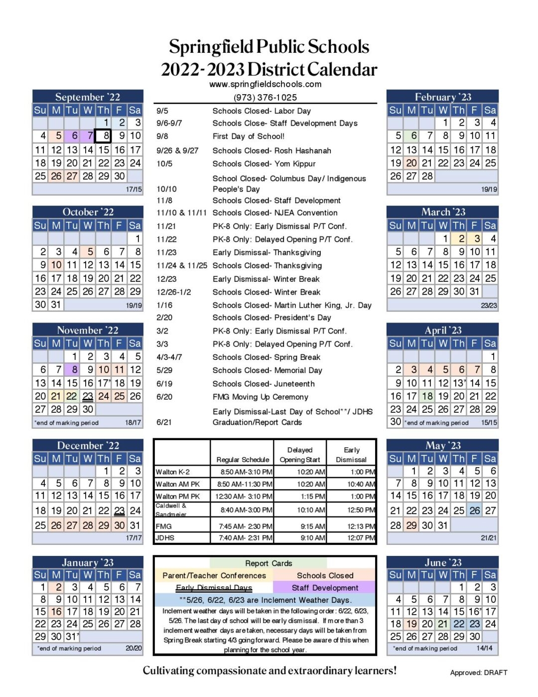 Springfield District Calendar Www lx iriss uk