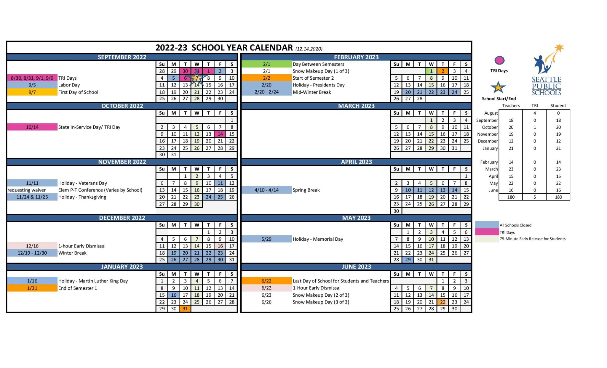 seattle schools calendar