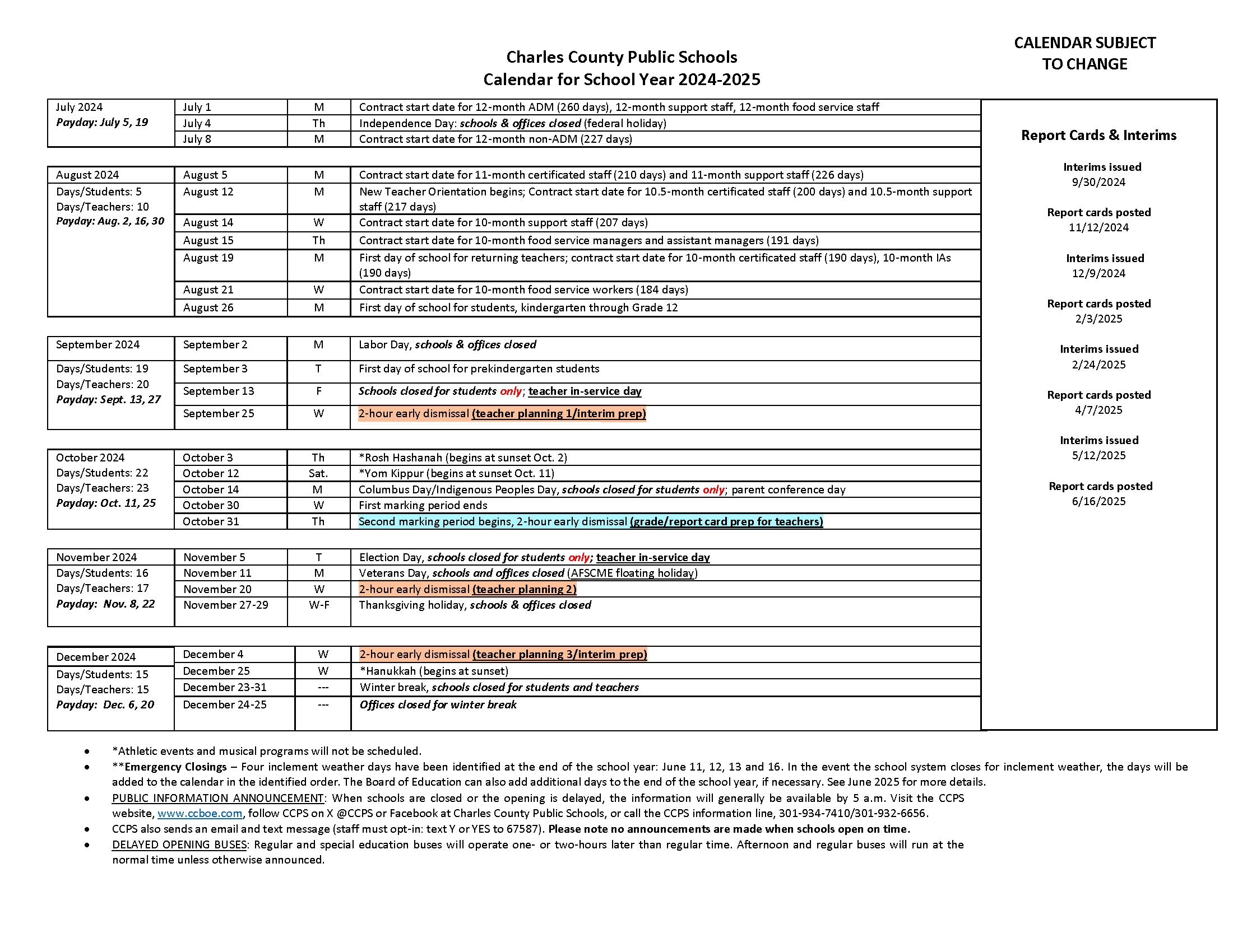 Teacher Planning Days Education Association Of Charles County